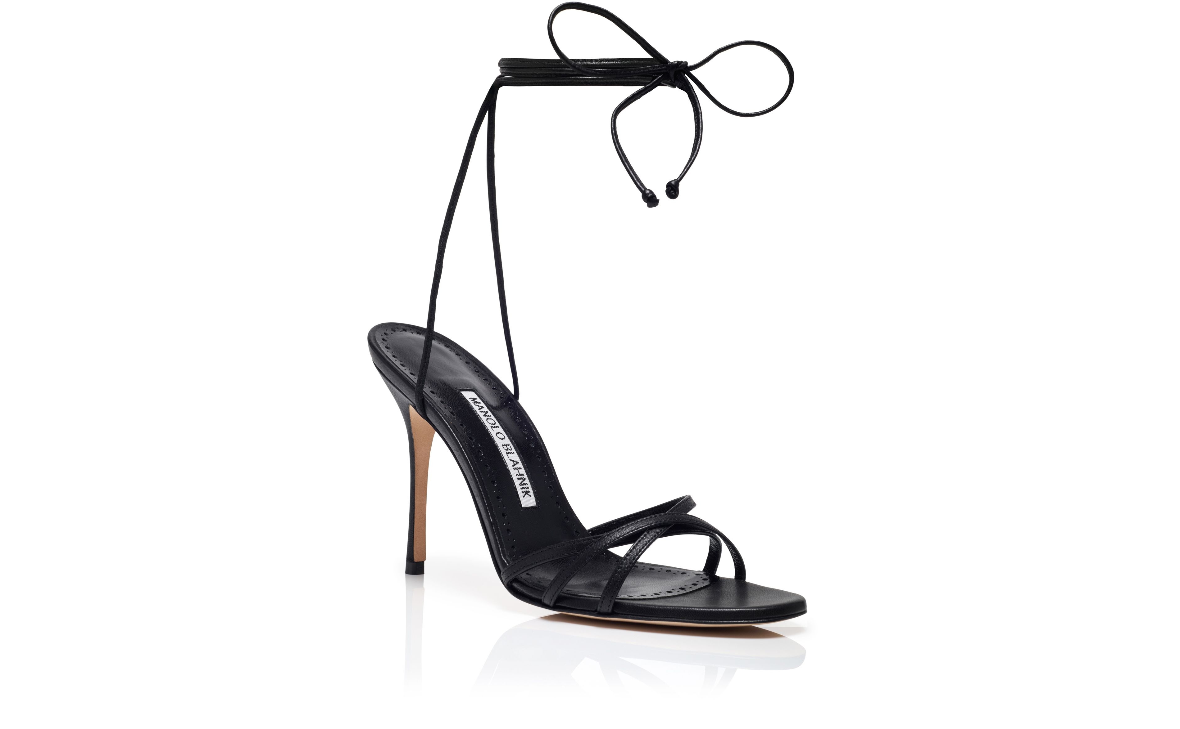 Black Nappa Leather Sandals - 3