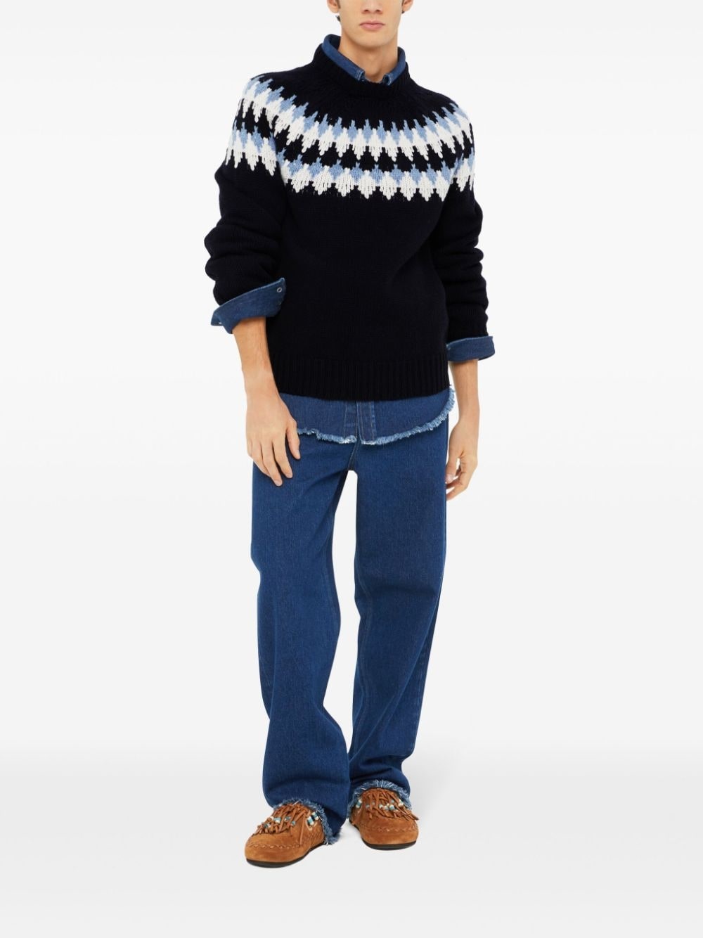 fair isle intarsia-knit wool sweater - 2