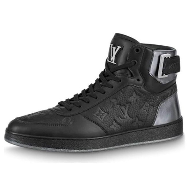 LOUIS VUITTON Rivoli Ankle Sneakers 'Black Monogram with Silver' 1A8V7U - 1