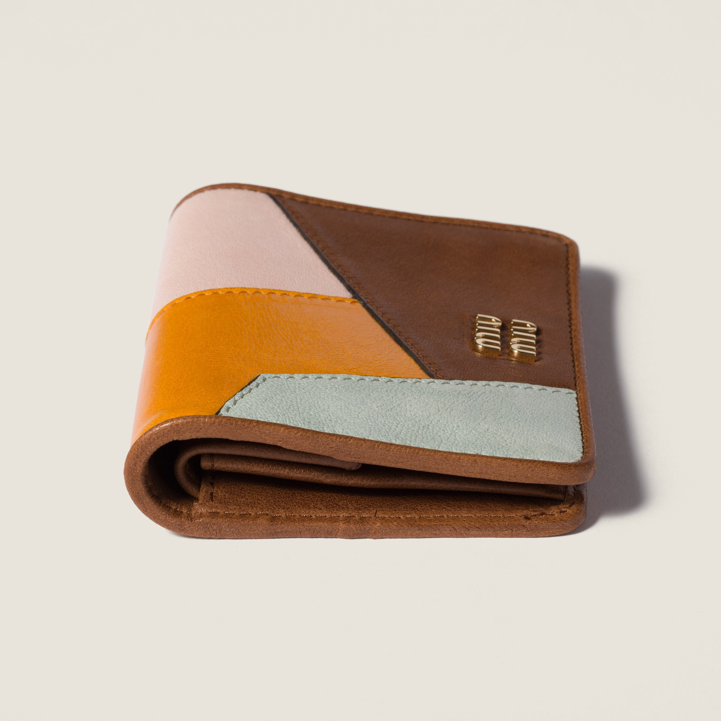 Small leather patchwork wallet - 4