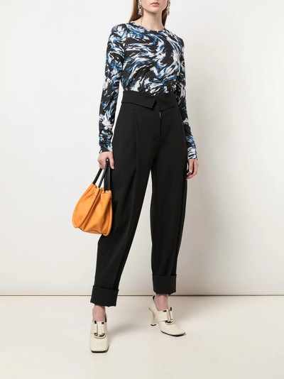 Proenza Schouler feather-printed longsleeved T-shirt outlook