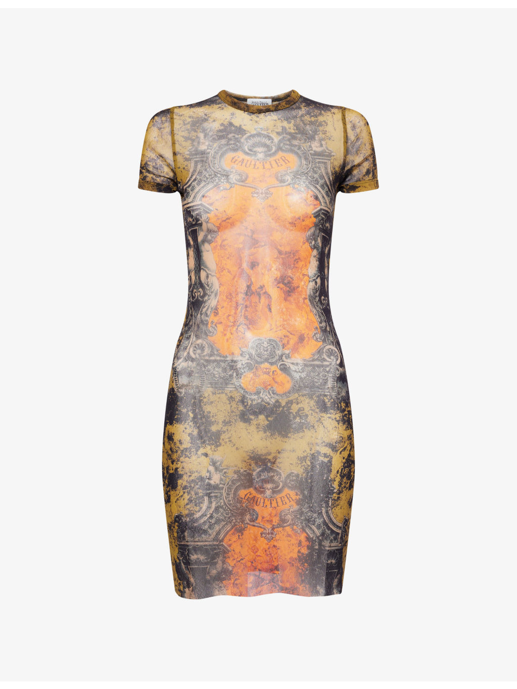 Printed Short-Sleeves Woven Mini Dress - 1