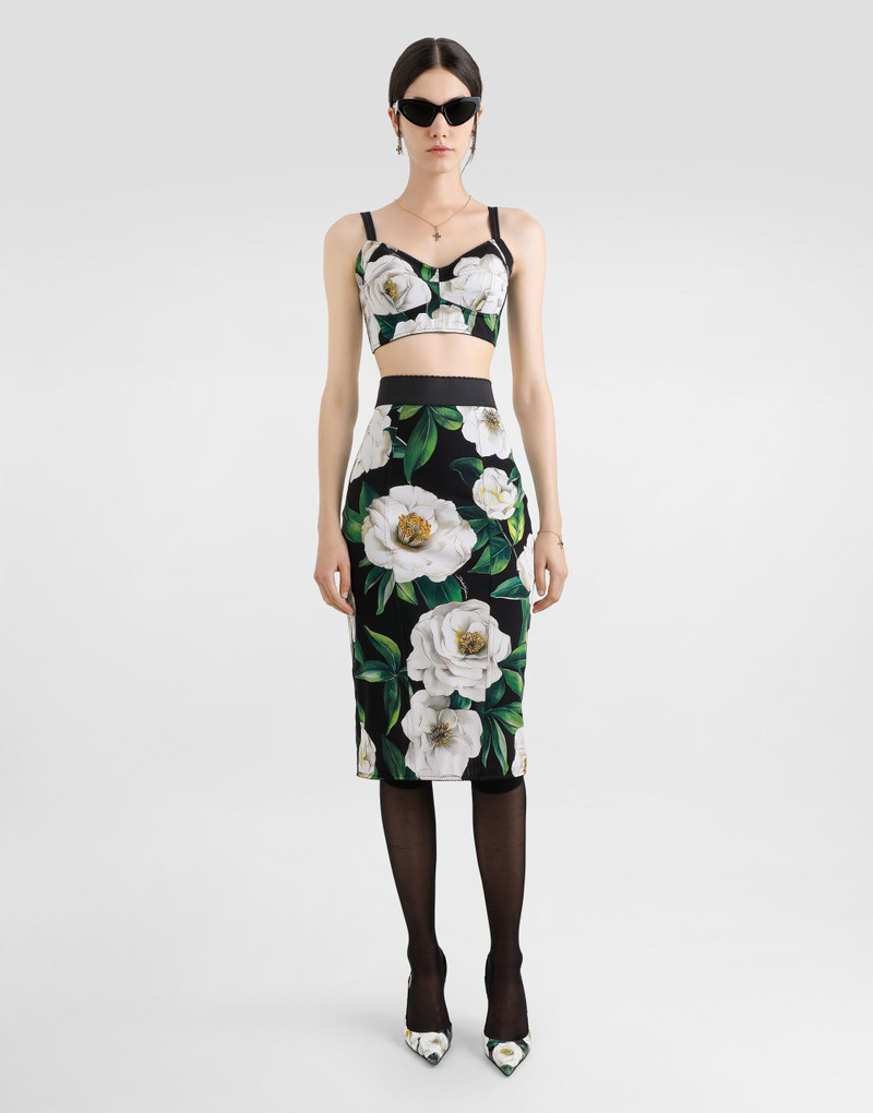 Dolce & Gabbana Stretch bralette top with gardenia print outlook