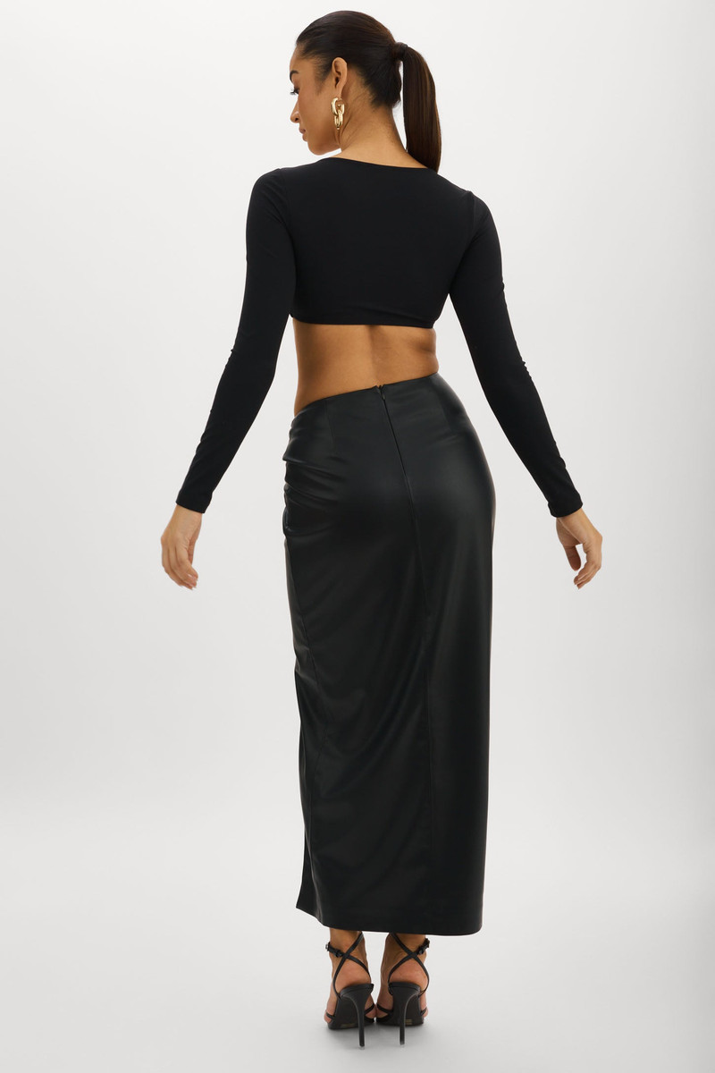 EILEEN | Faux Leather Maxi Skirt 5