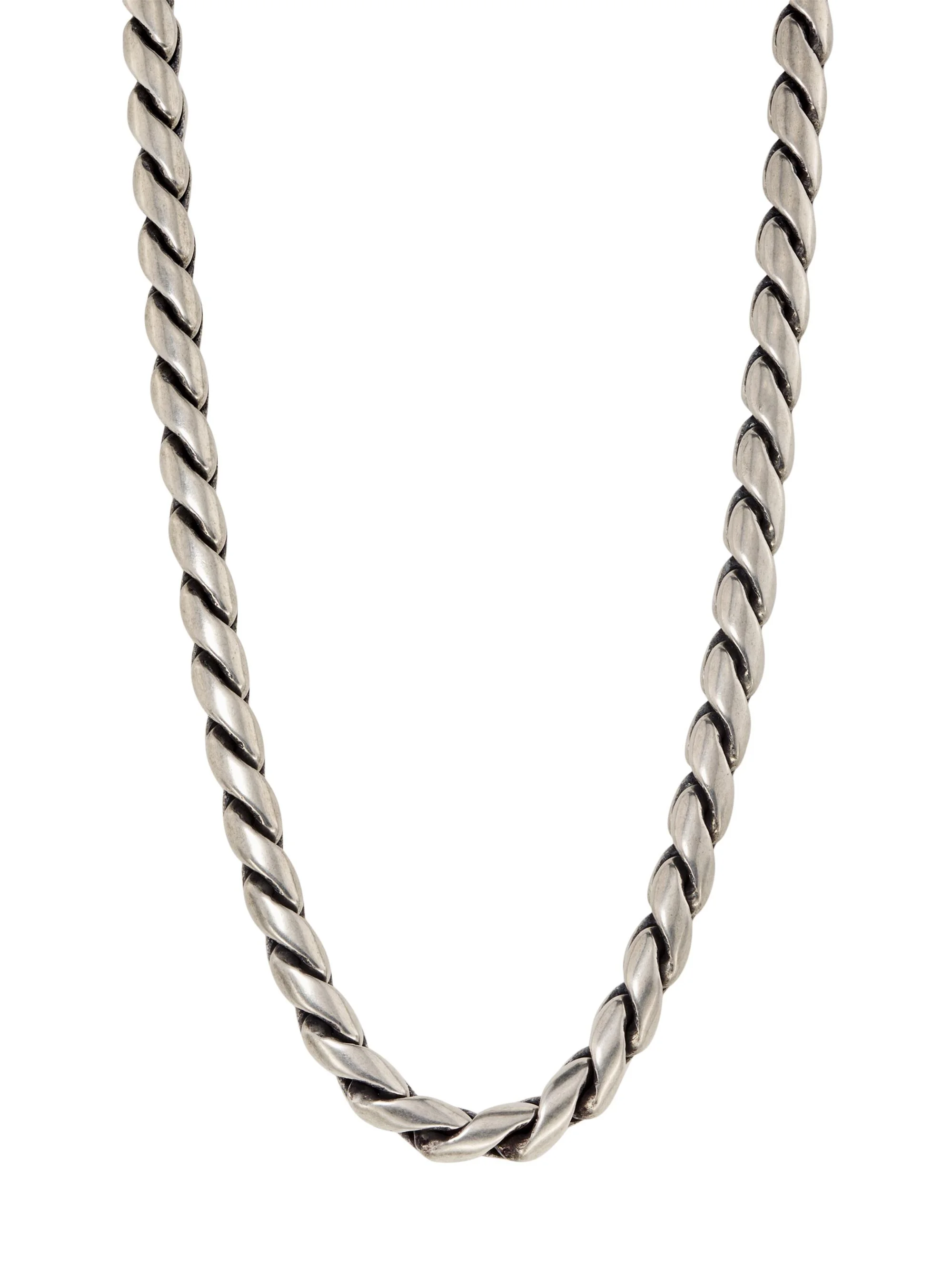 Men's Twisted Chain Necklace - Palladium - 1