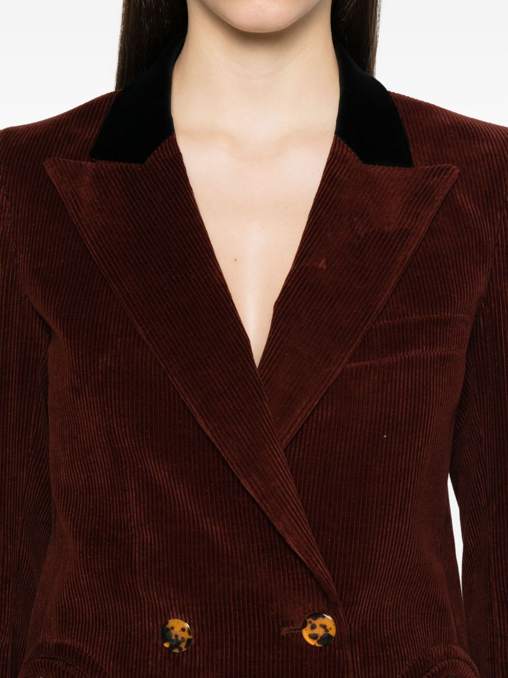 corduroy double-breasted jacket - 5