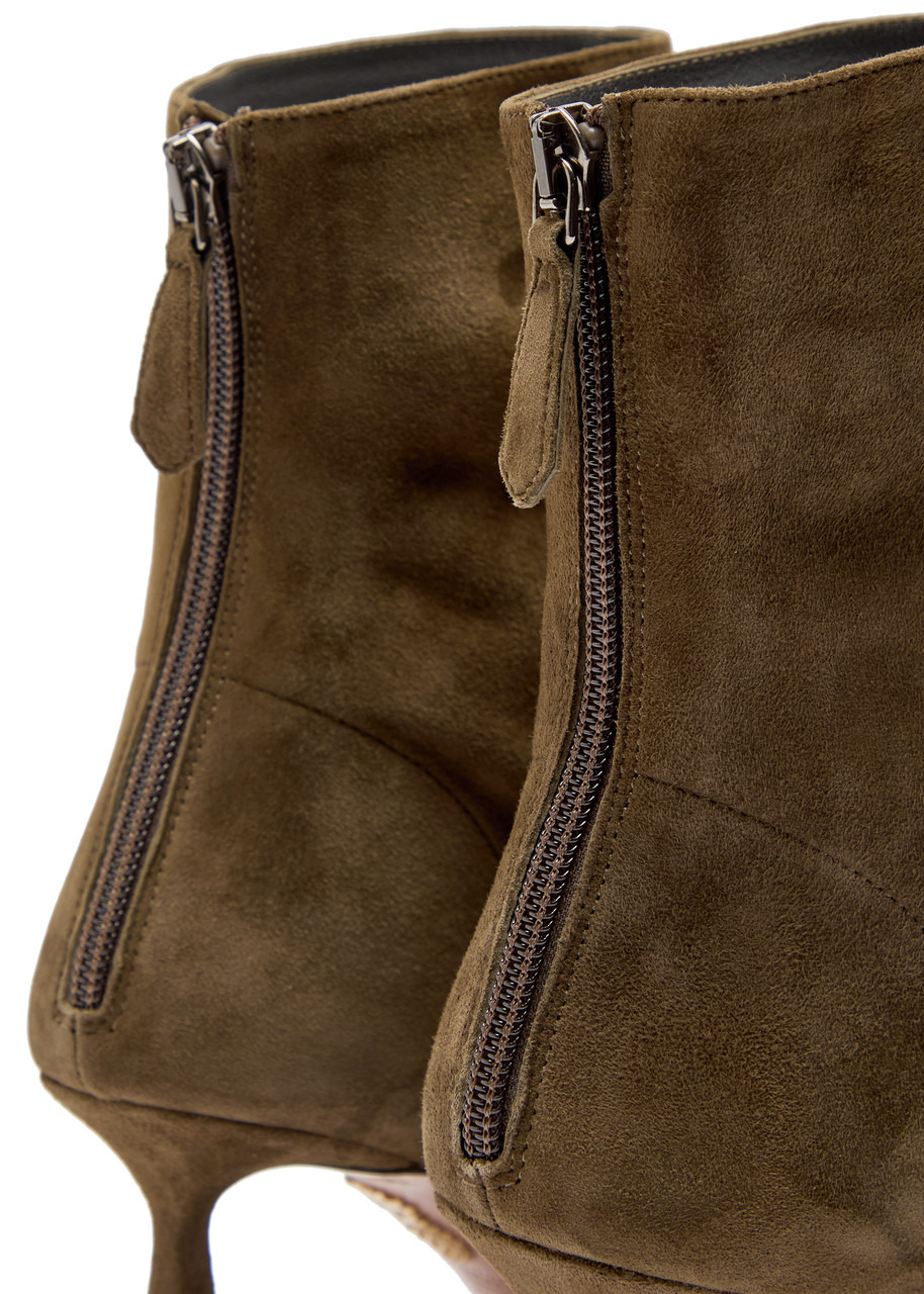 Aquazzura Amore 75 Suede Ankle Boots - 3