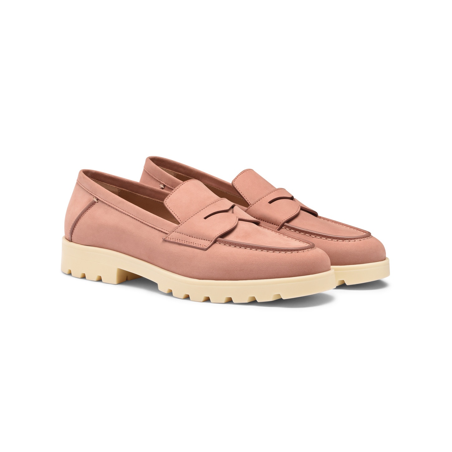 Women's pink nubuck penny loafer - 2