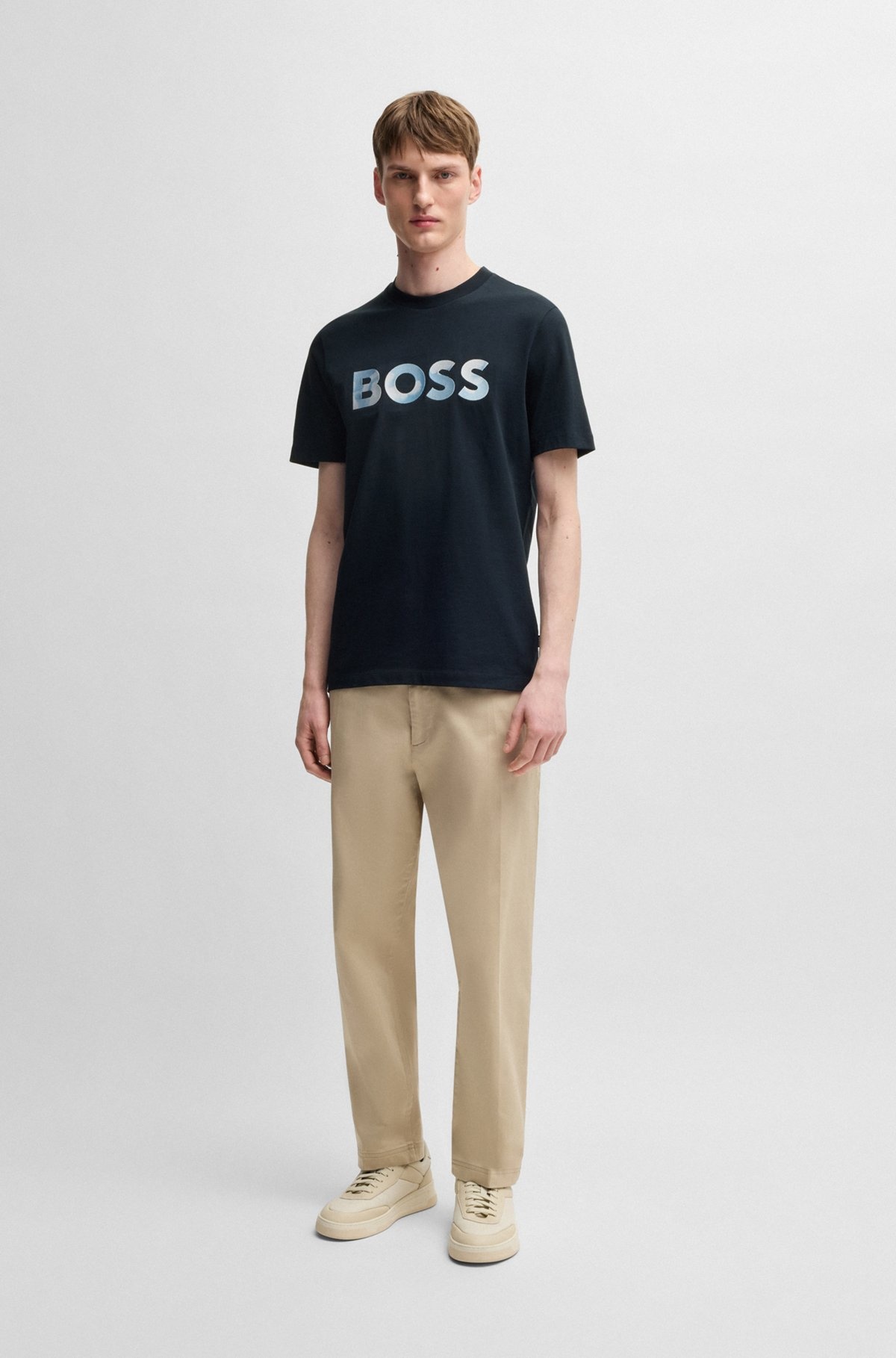 COTTON-JERSEY REGULAR-FIT T-SHIRT WITH SCRIPT LOGO - 5