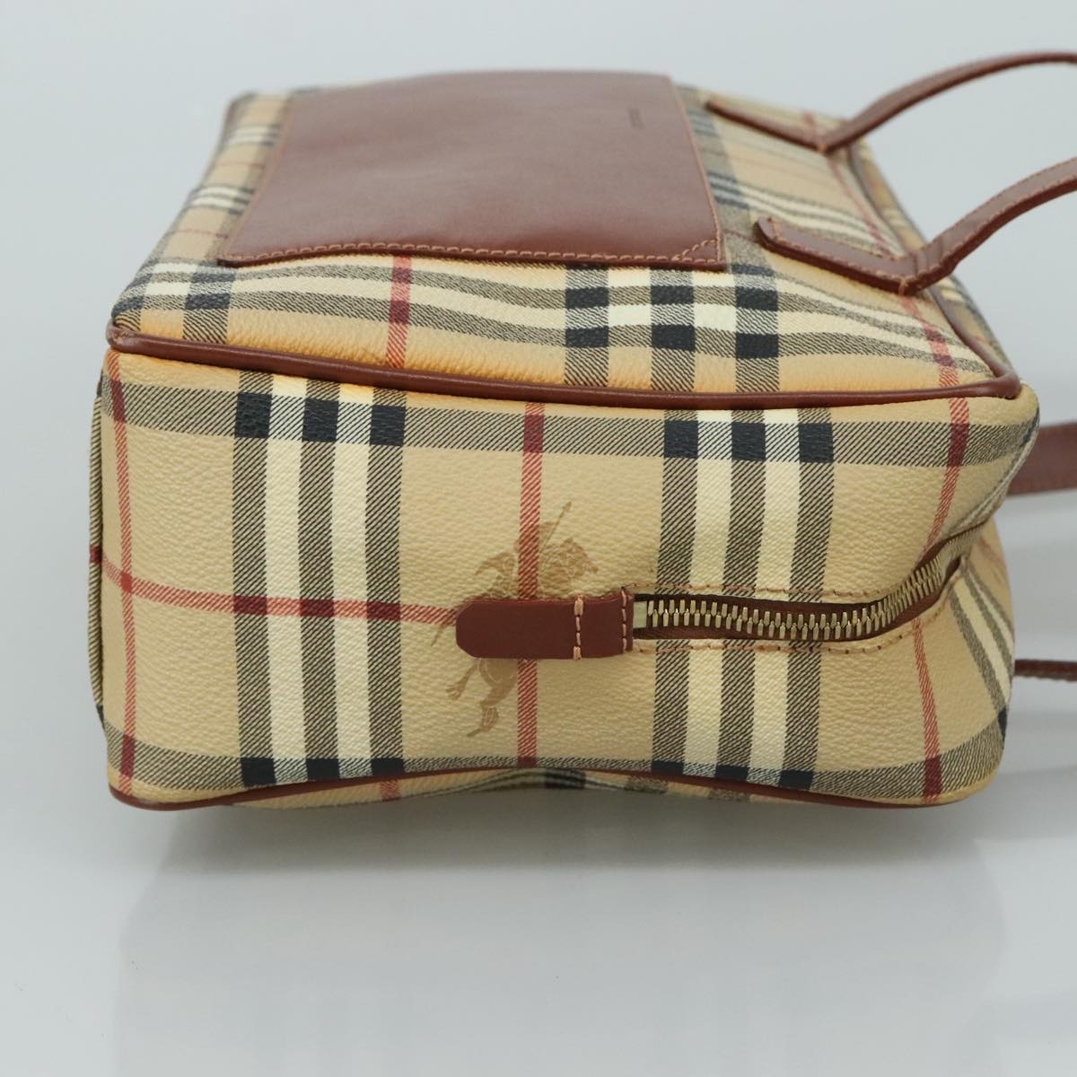 Burberry Nova Check Shoulder Bag Pvc Leather Beige - 3