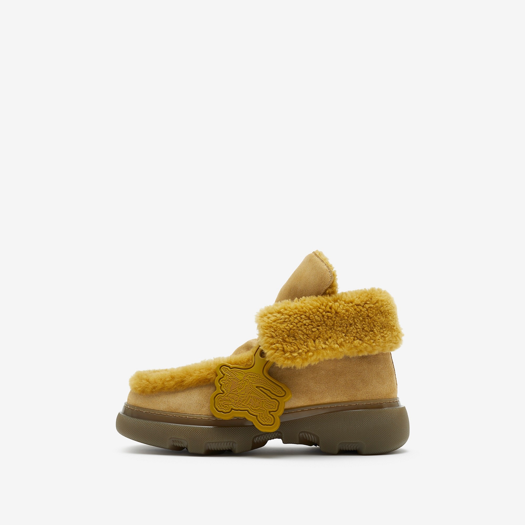 Suede and Shearling Creeper Boots - 7