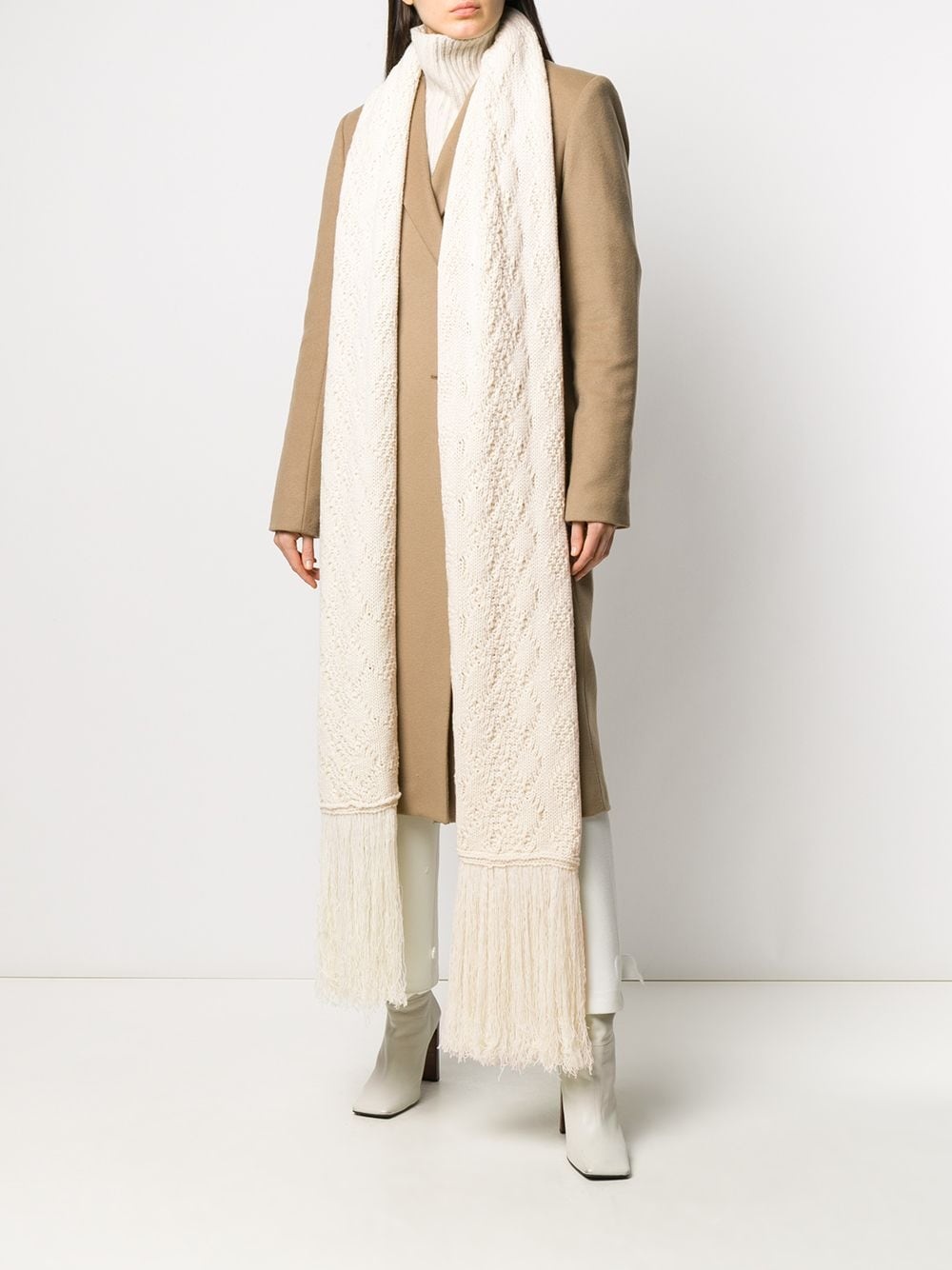 long-length cable-knit scarf - 2