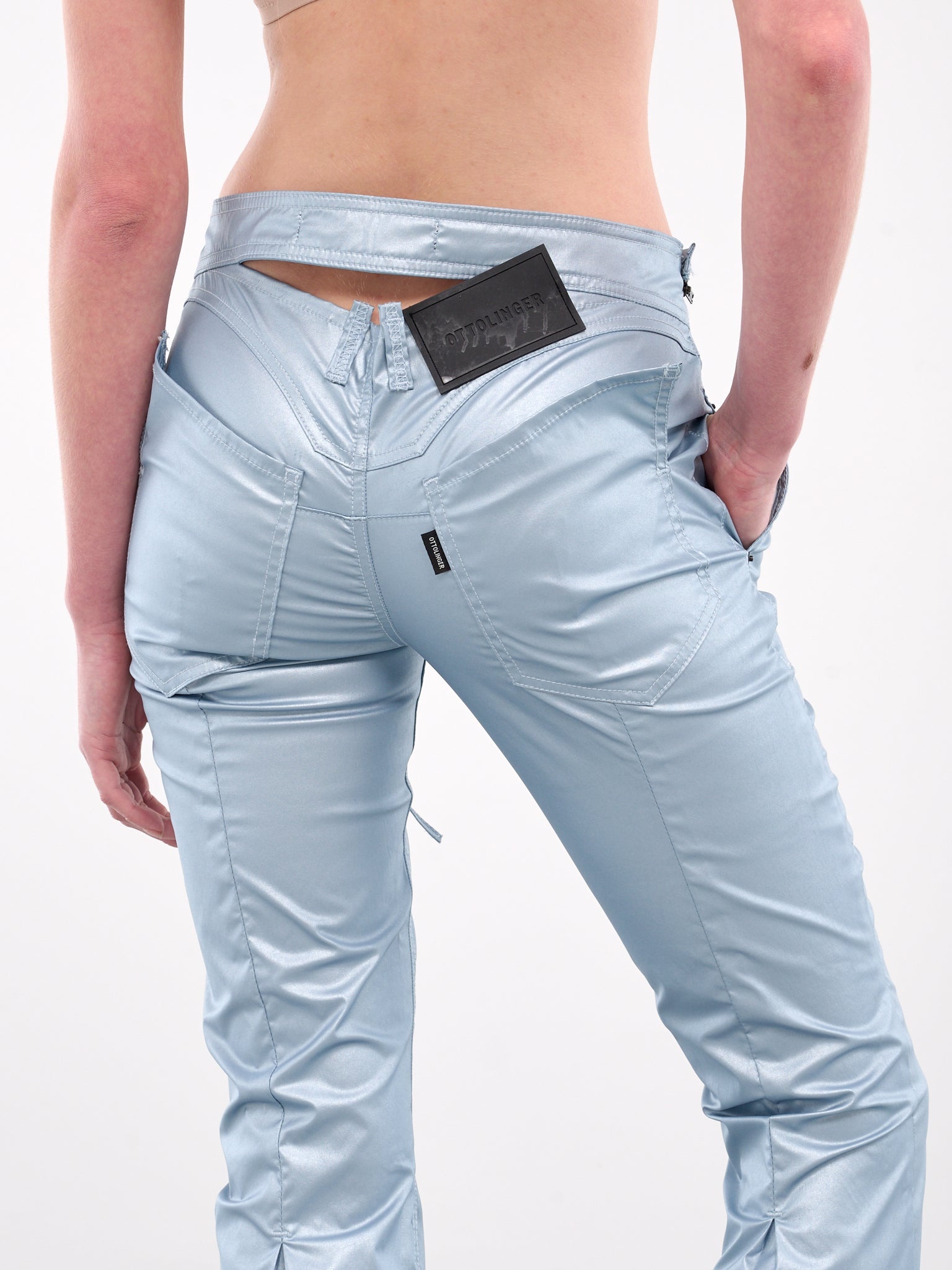 Coated Open Back Jeans - 5