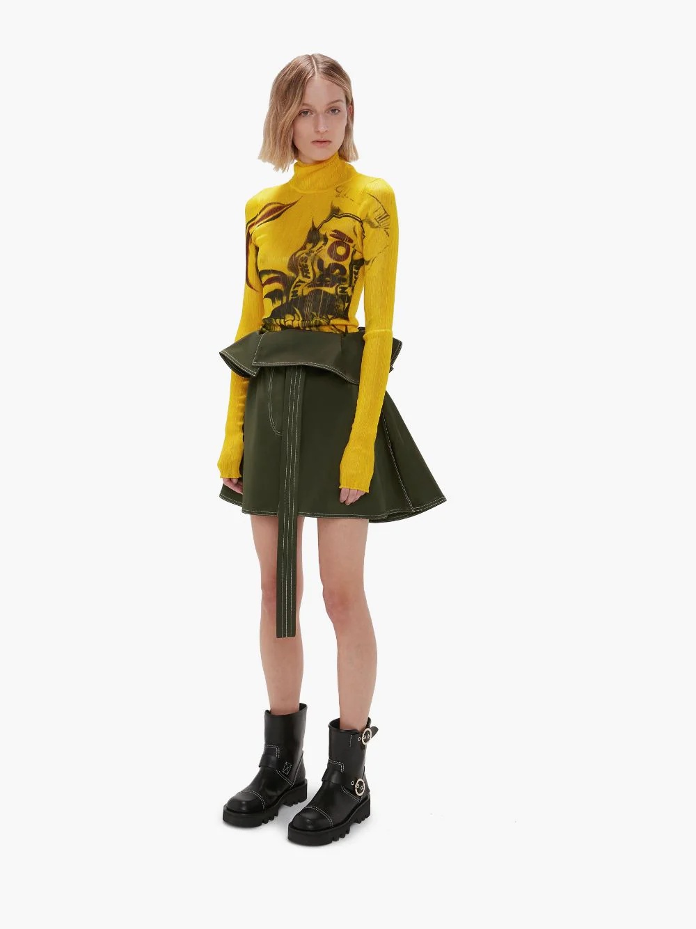 FOLDOVER WAIST MINI SKIRT - 3