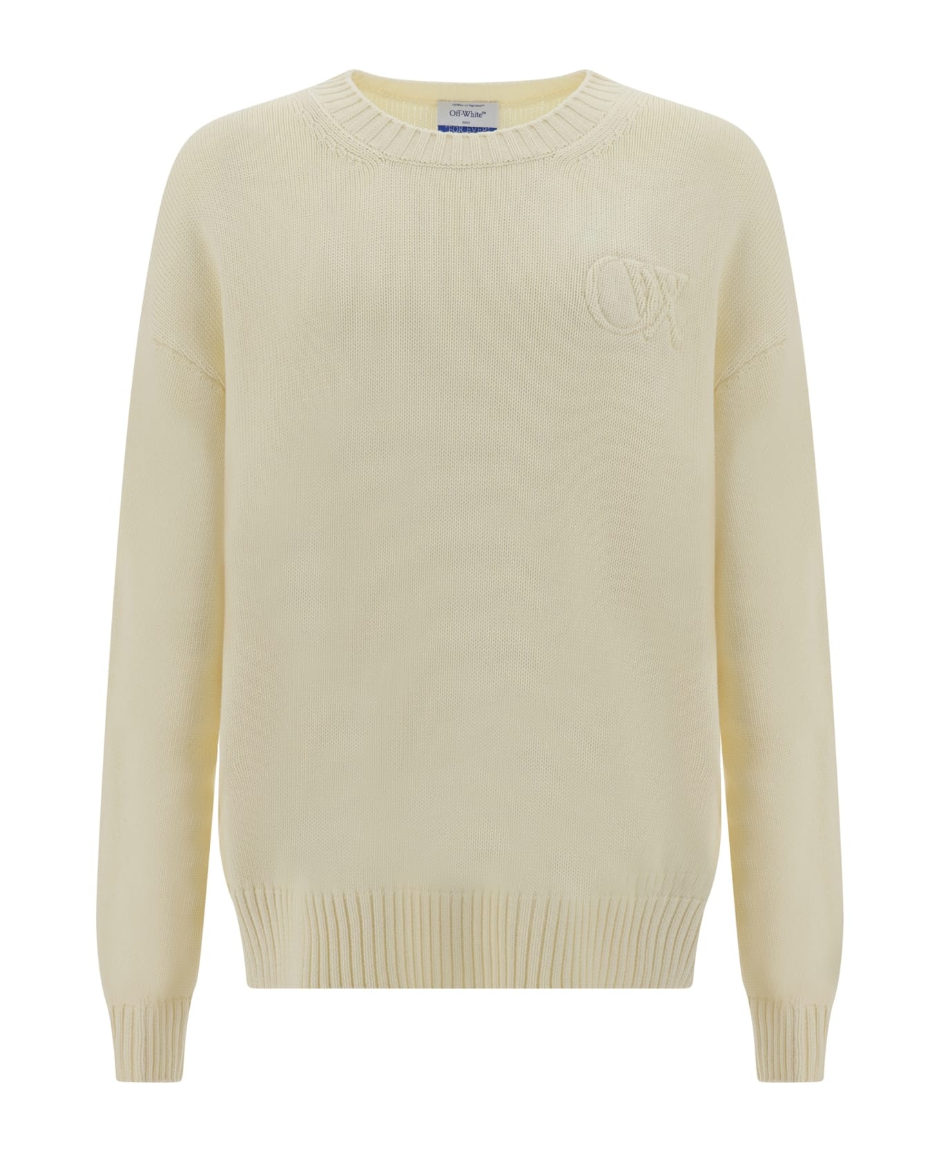 3d Diagonal Ow Logo Knit Sweater - 1