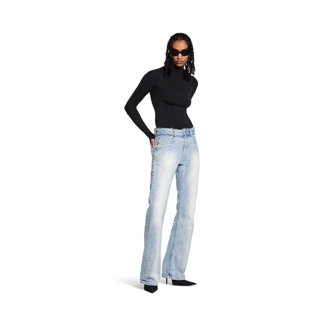 Women's Low Waist Pants in Light Blue - 2