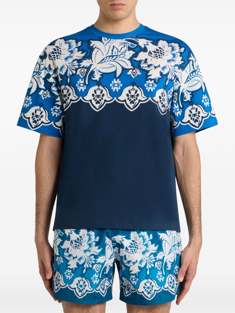 Etro floral-print cotton T-shirt outlook