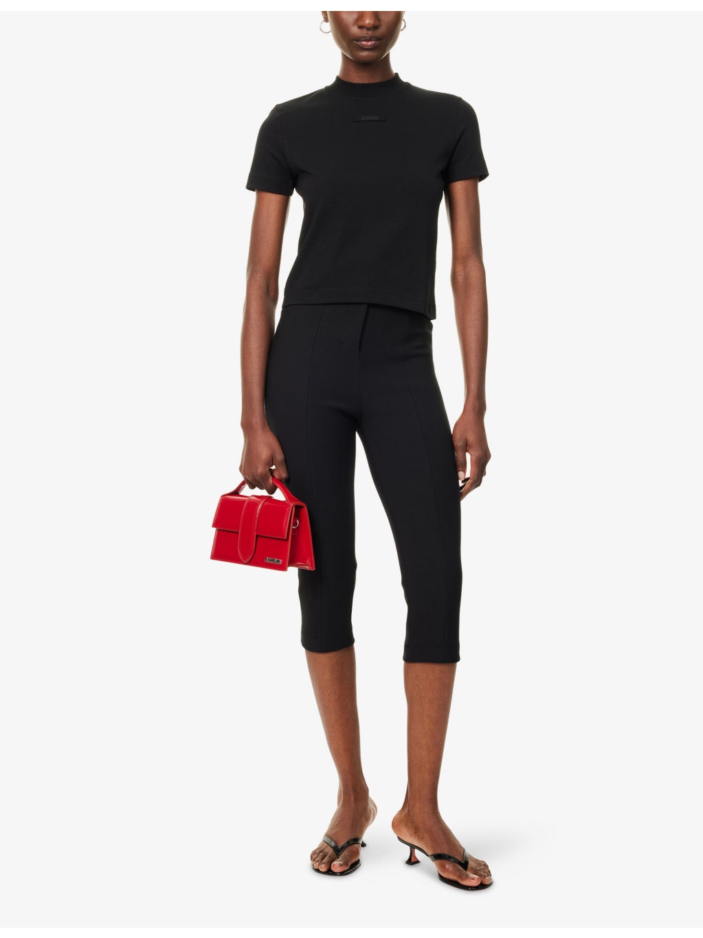 Logo-Patch Cropped Stretch-Cotton T-Shirt - 2
