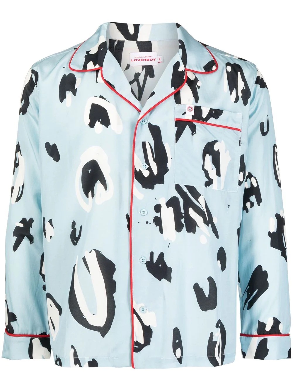 abstract-pattern pyjama shirt - 1