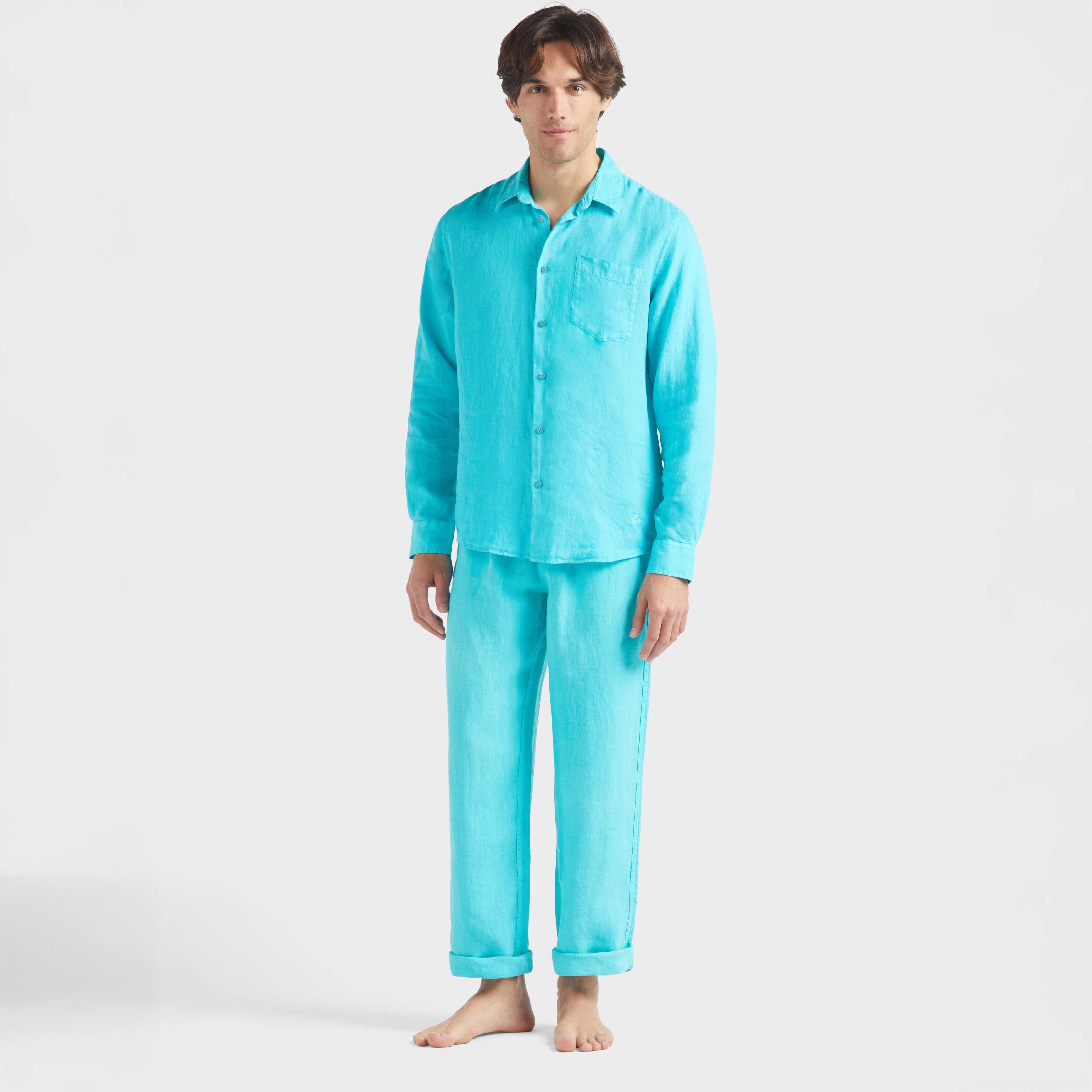 Men Linen Shirt Solid - 3