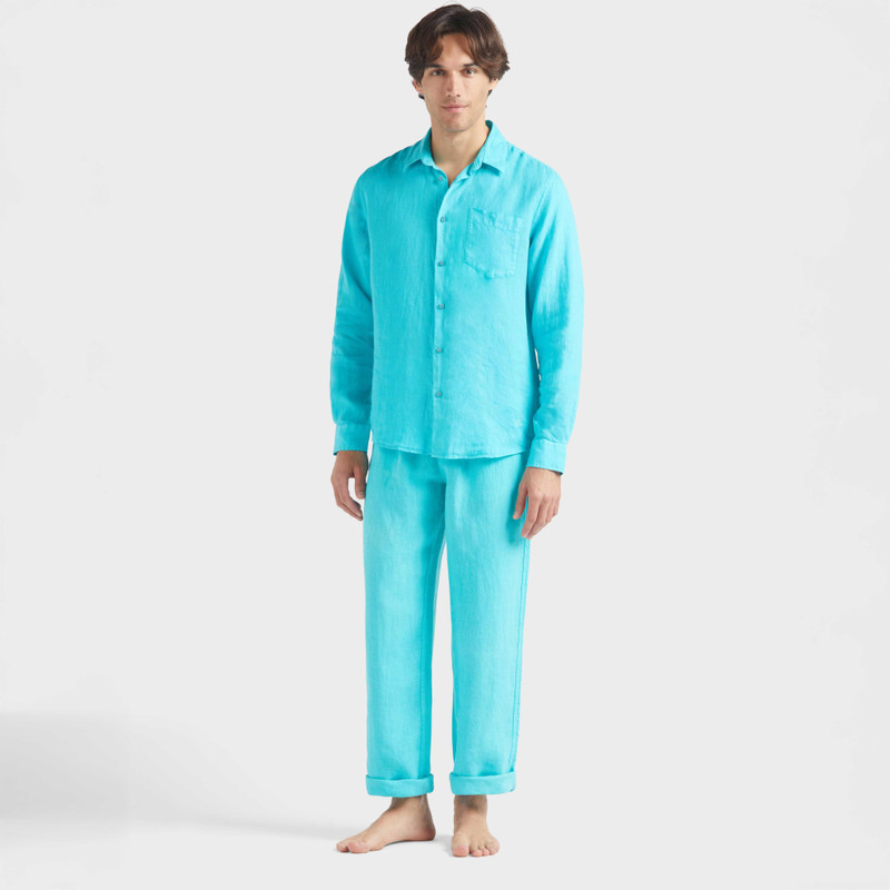 Vilebrequin Men Linen Shirt Solid outlook