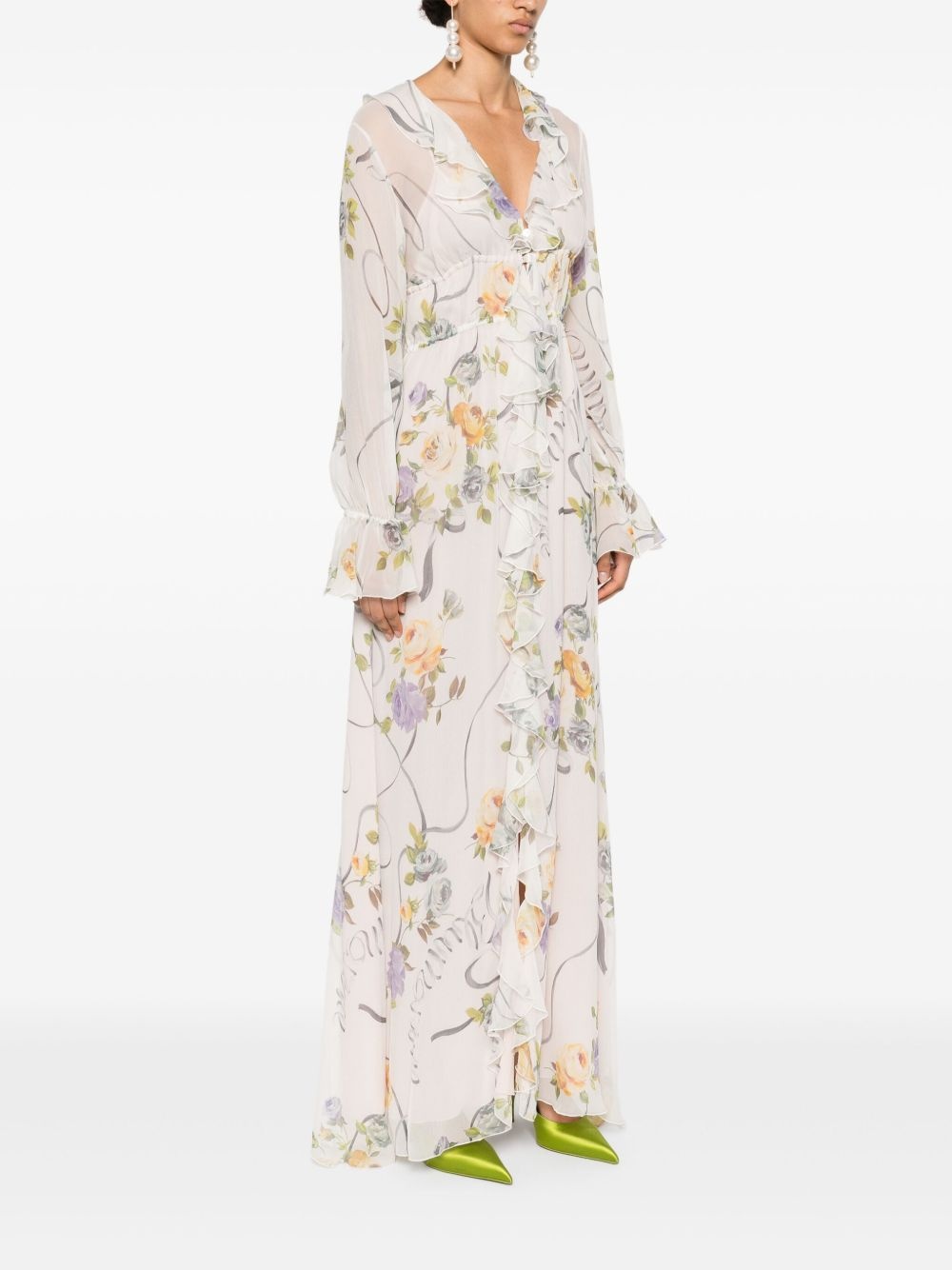 floral-print maxi dress - 3