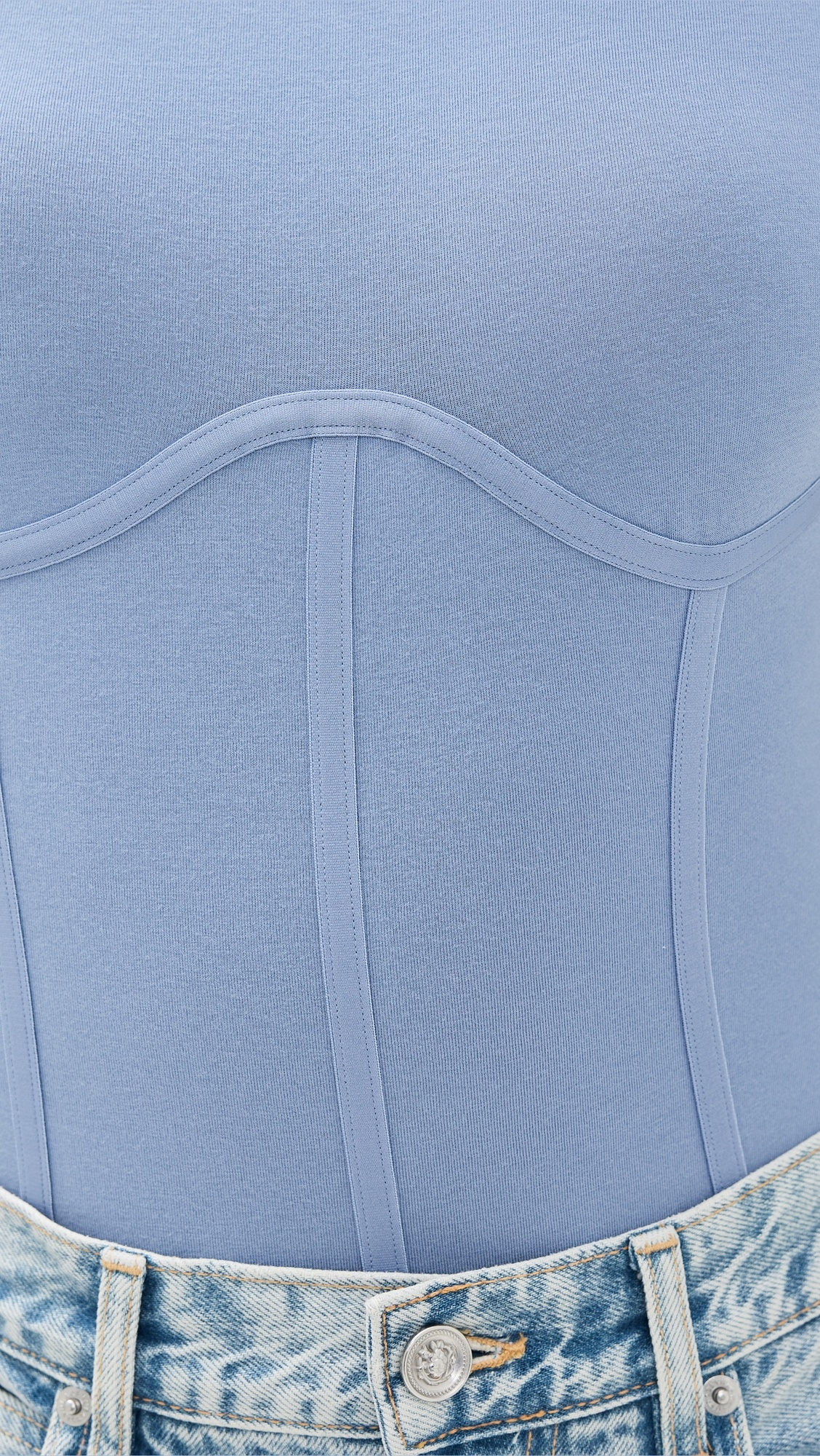 Organic Cotton T Shirt Thong Bodysuit - 5