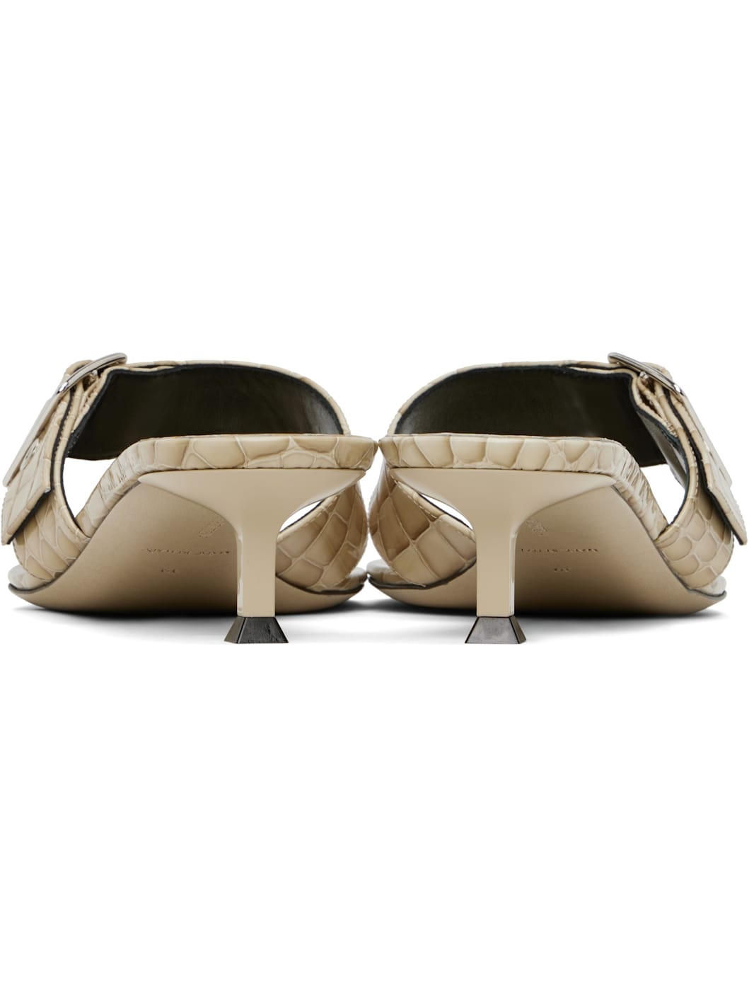 SSENSE Exclusive Beige 35mm Helix Kitten Heeled Sandals - 2
