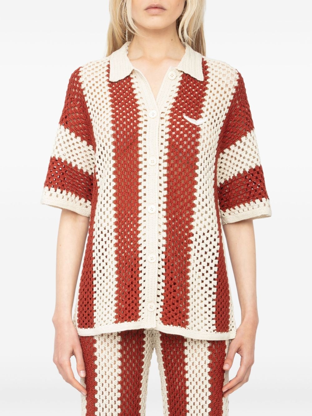 crochet-knit cardigan - 3
