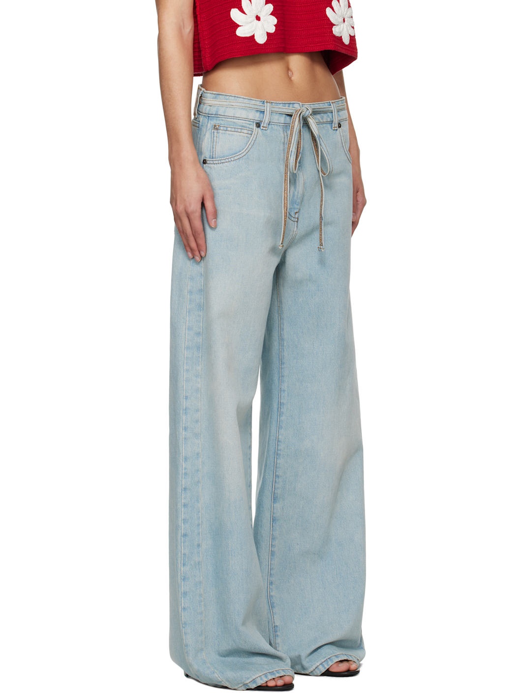 Blue Wide-Leg Trousers - 2