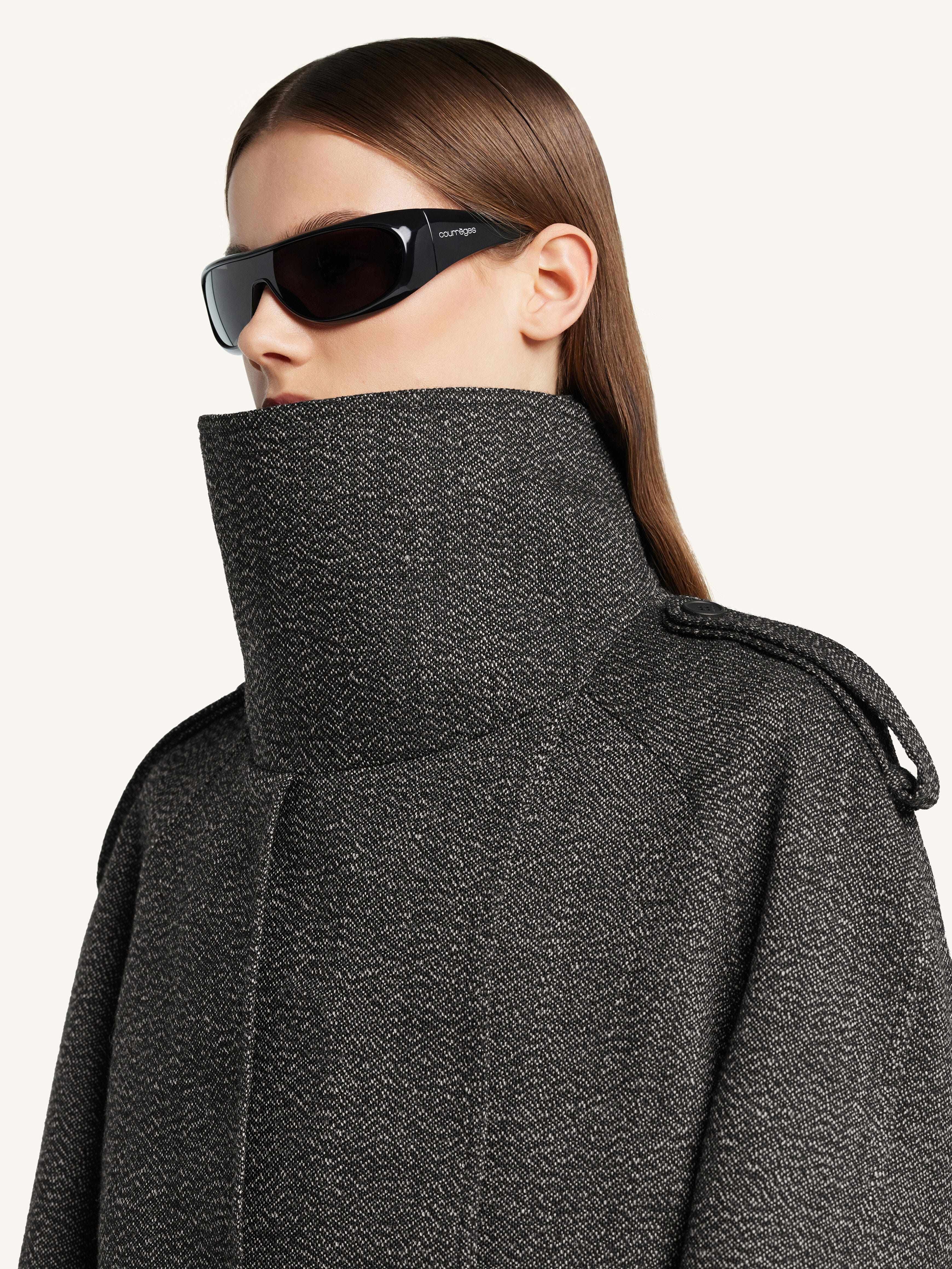 OBLIQUE CAVIAR WOOL COAT - 6