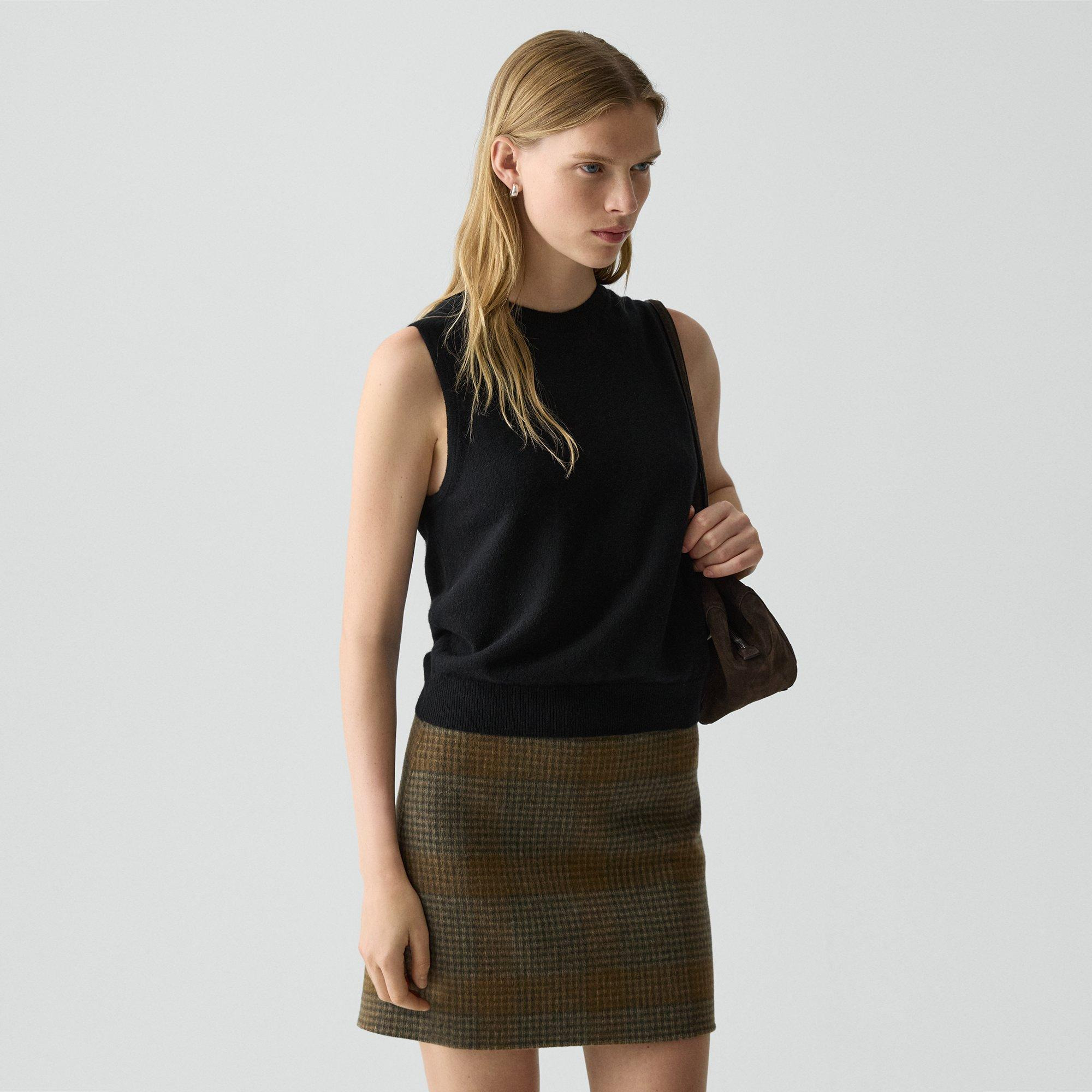 Crewneck Shell Top in Cashmere - 3