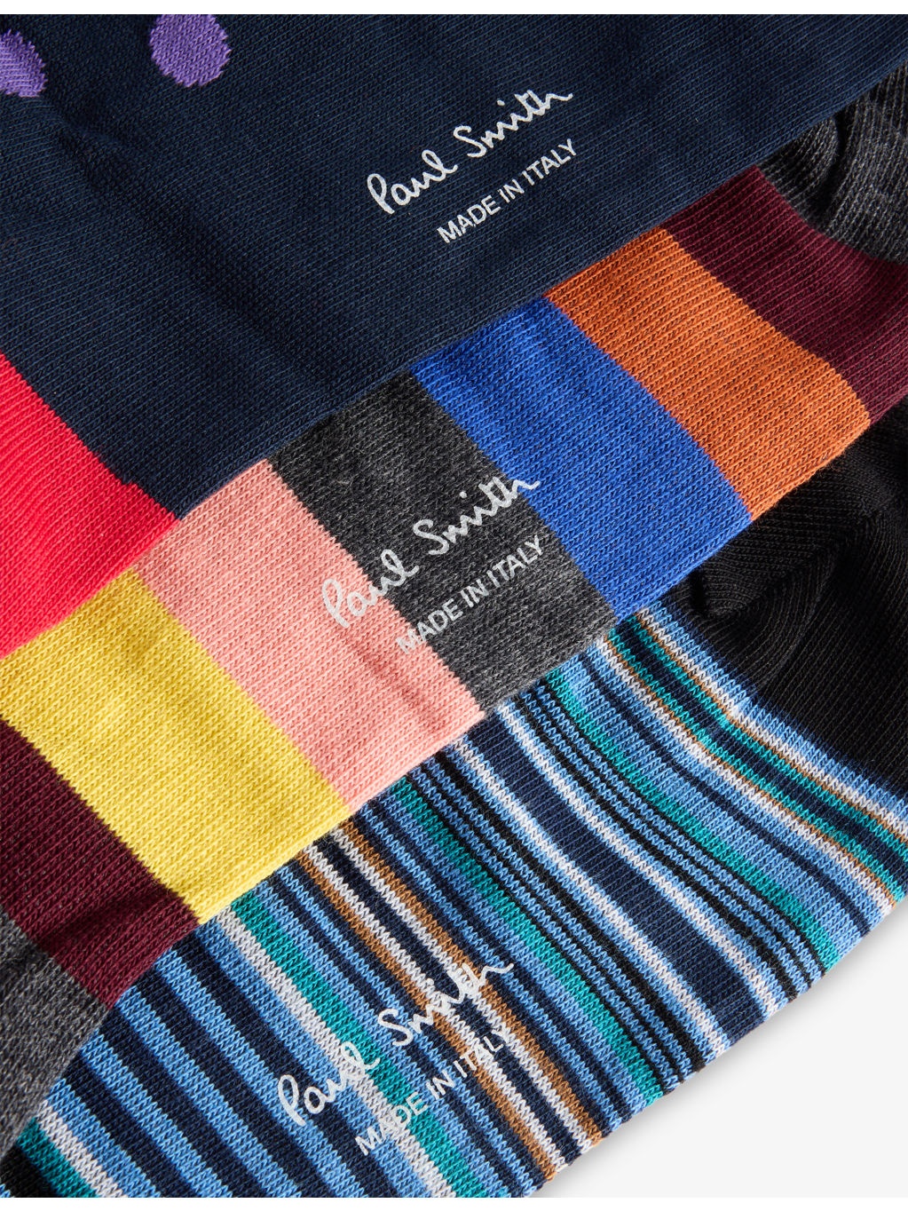Stripe and Spot Pack of Three Cotton-Blend Socks - 2