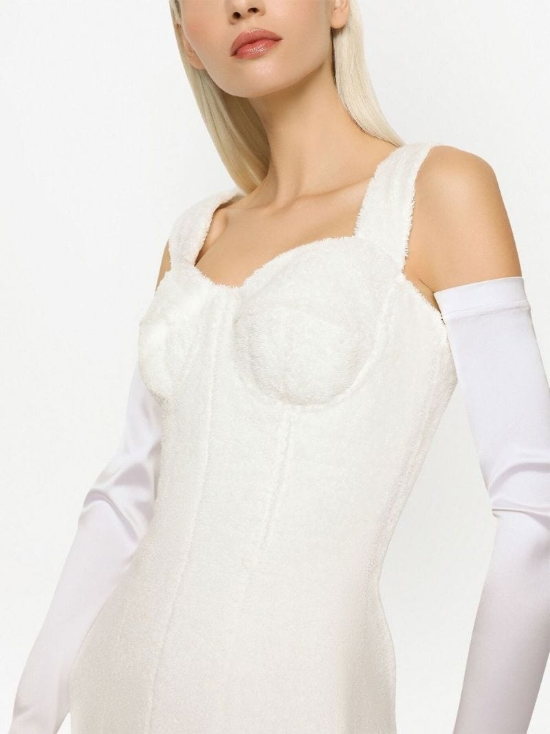 KIM DOLCE&GABBANA number-patch cotton mini dress - 5