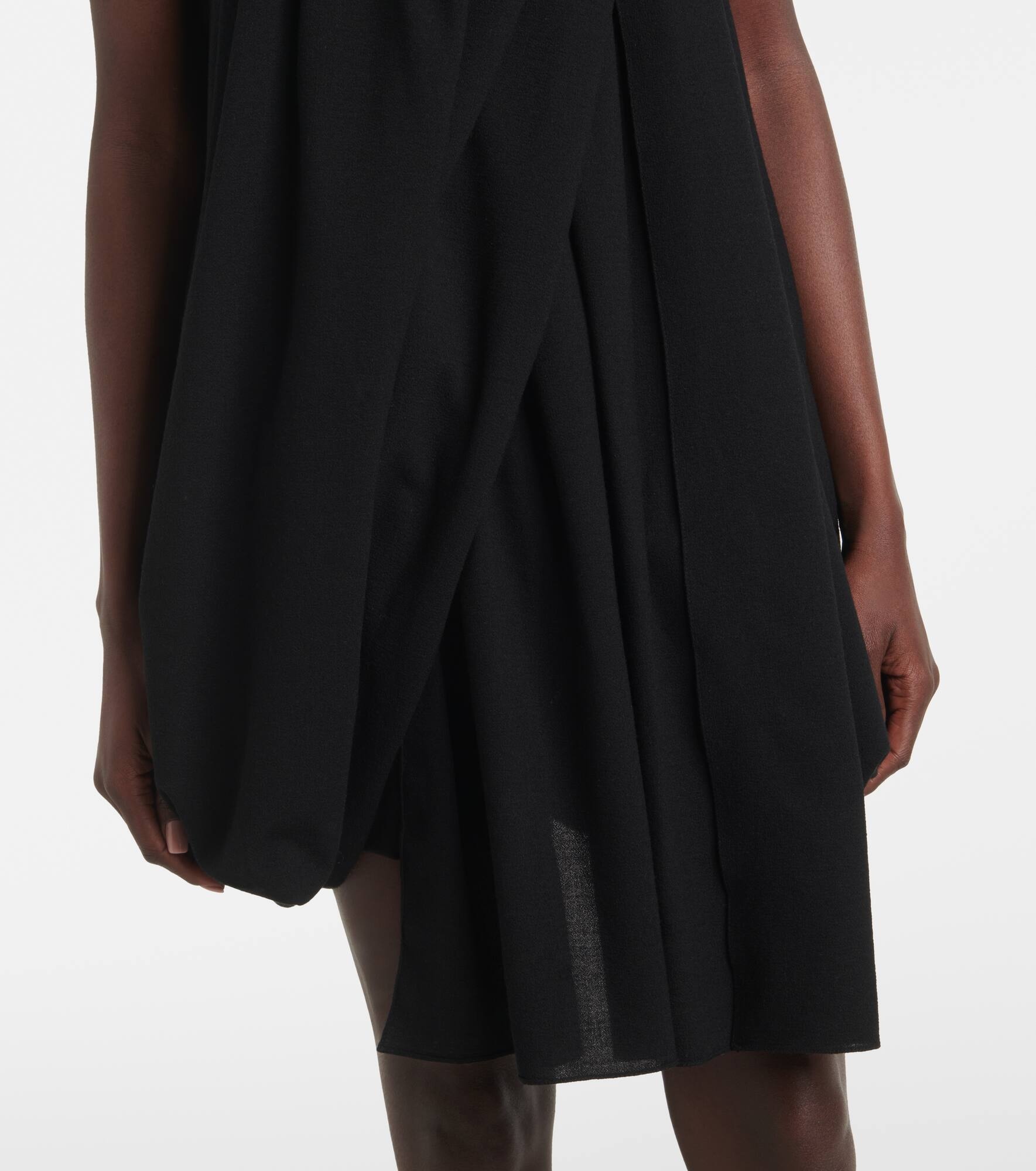 Draped off-shoulder wool-blend bustier dress - 5