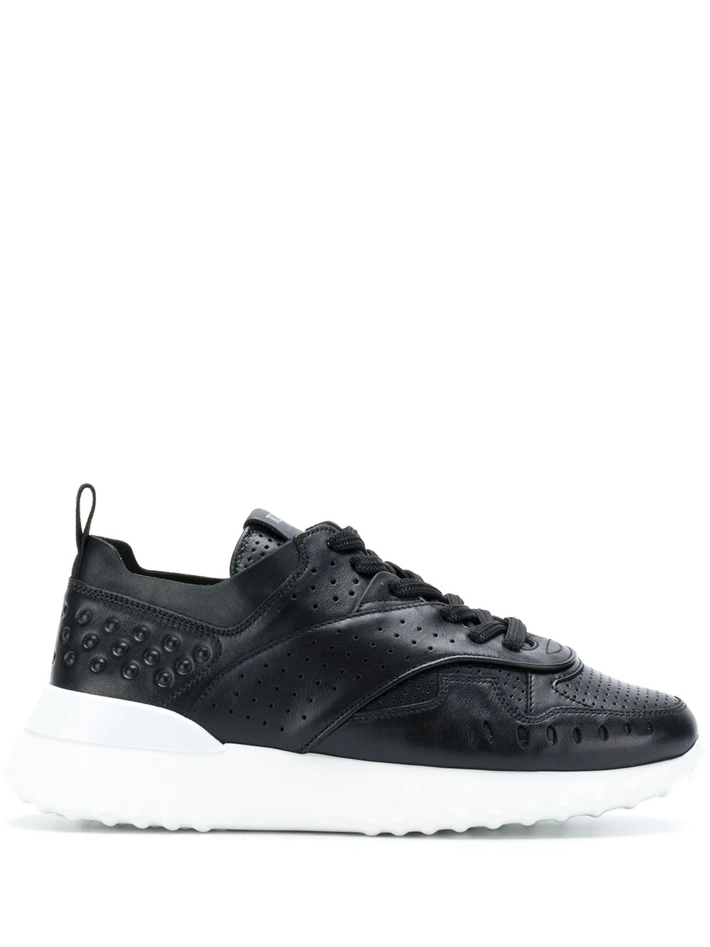 panelled lace-up sneakers - 1