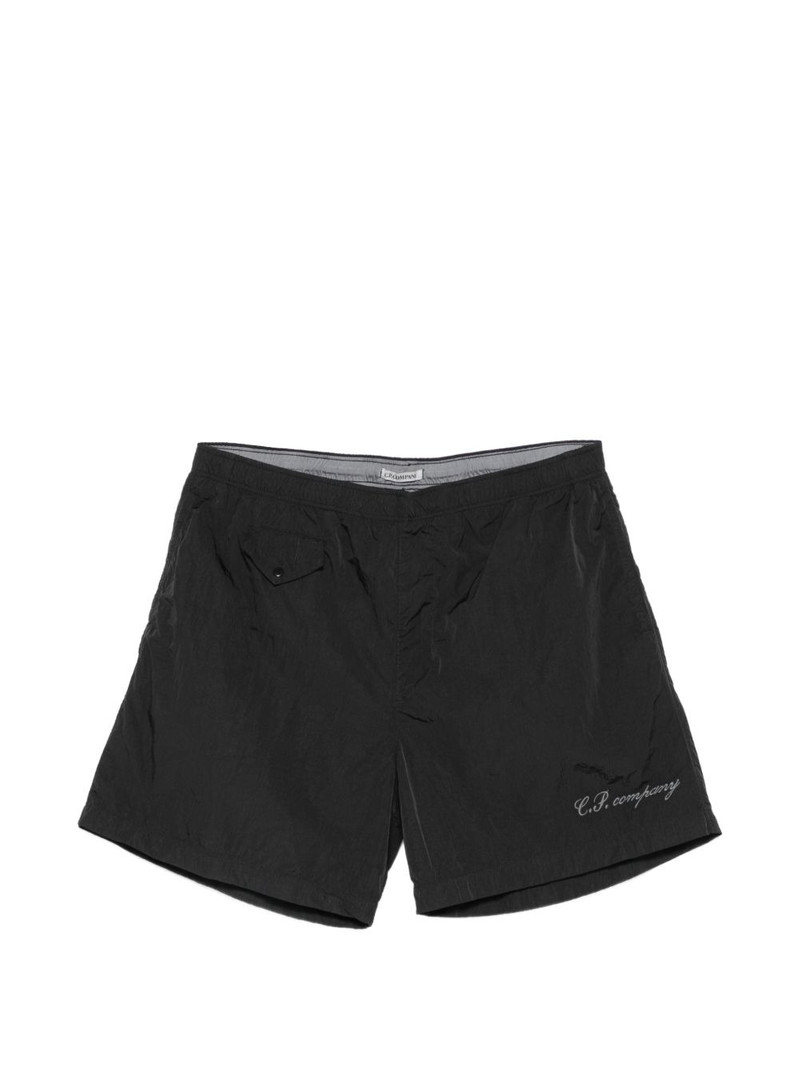 Eco-Chrome R logo embroidery swim shorts 1