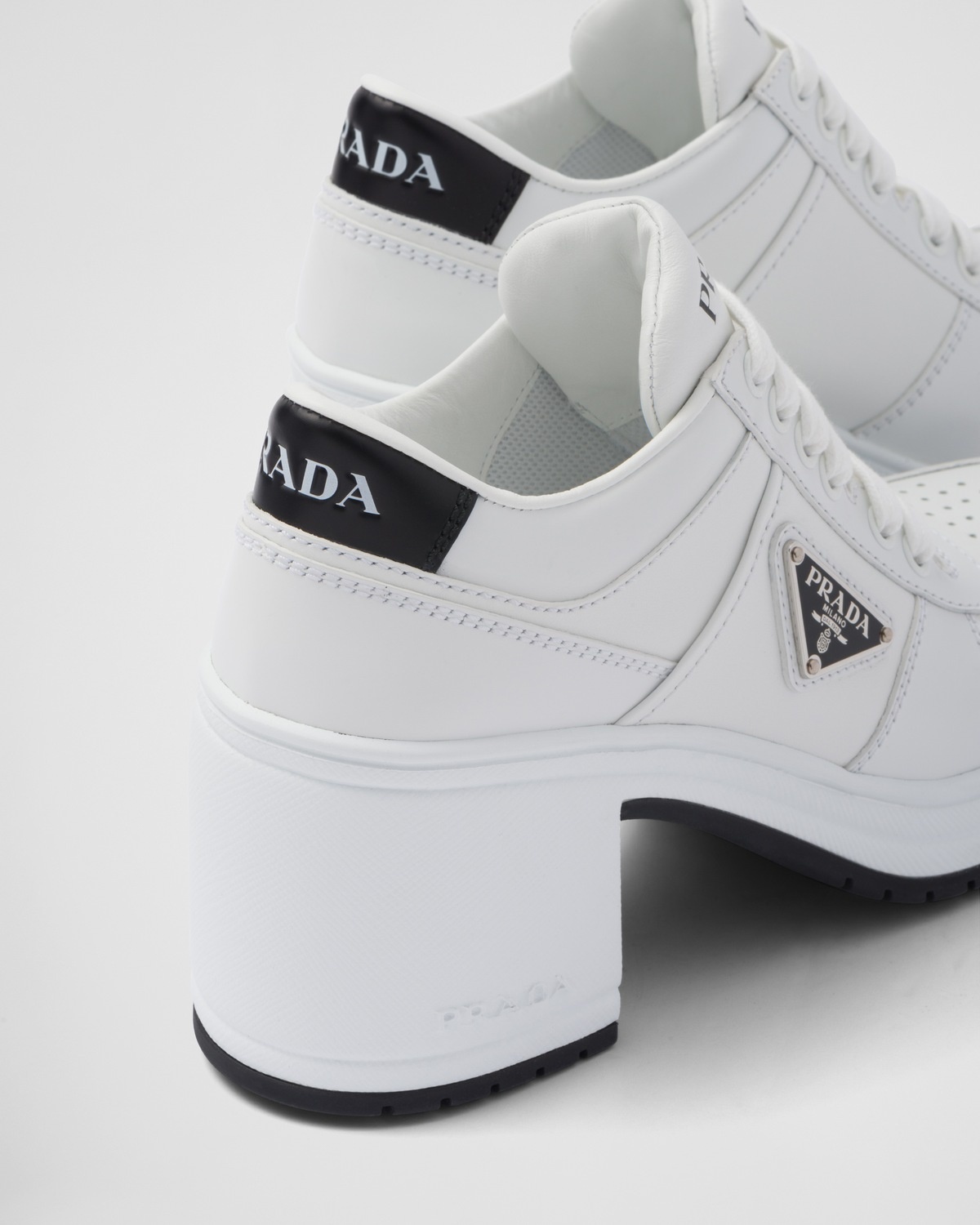 Downtown high-heeled leather sneakers - 7