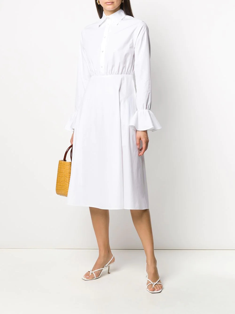 flared midi shirt dress - 2