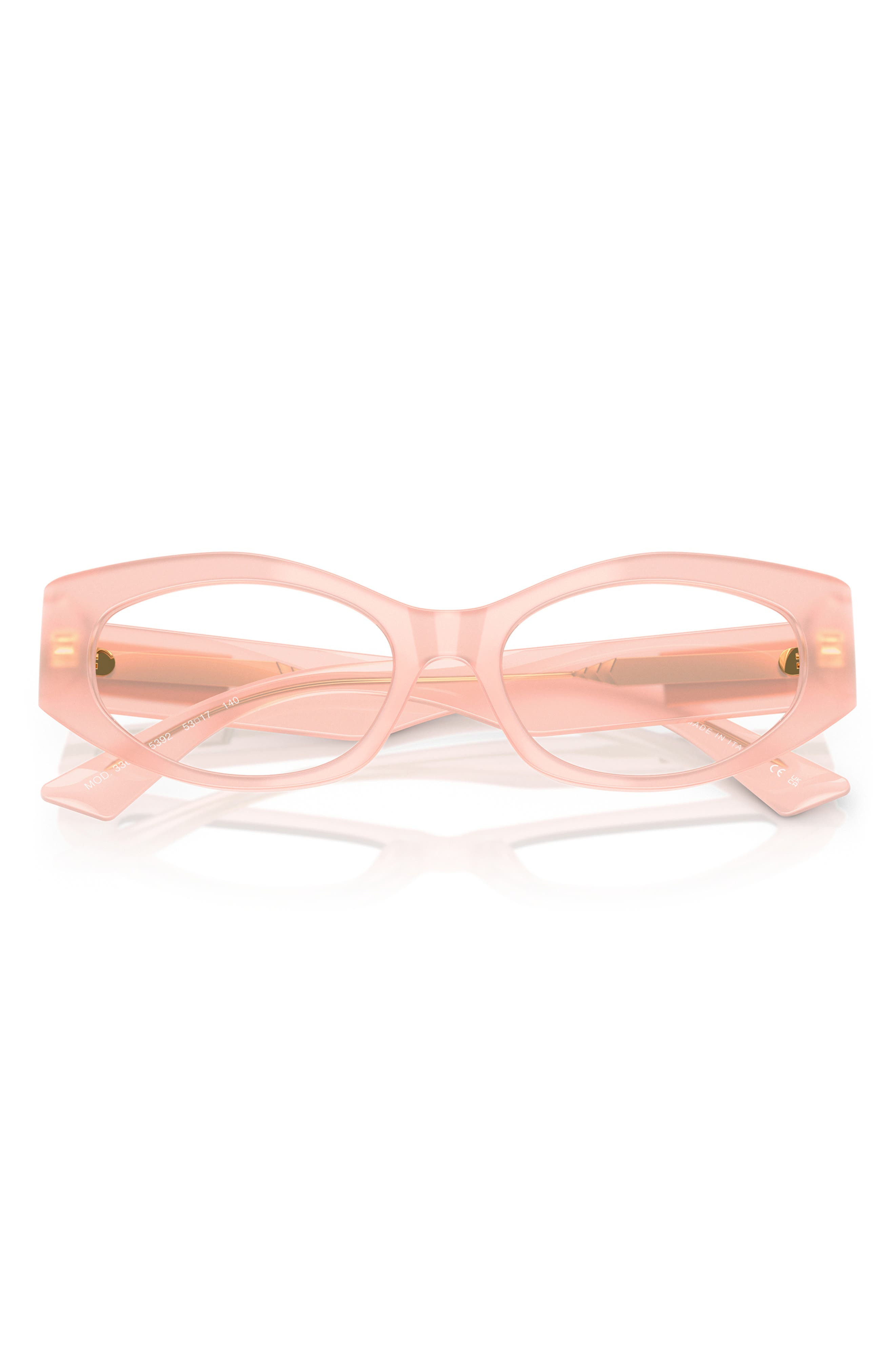 Versace 53mm Irregular Optical Glasses in Opal Pink at Nordstrom - 4