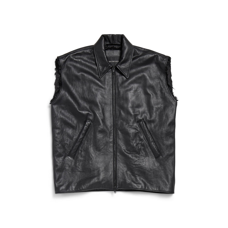 Men's Sleeveless Bomber in Black 1