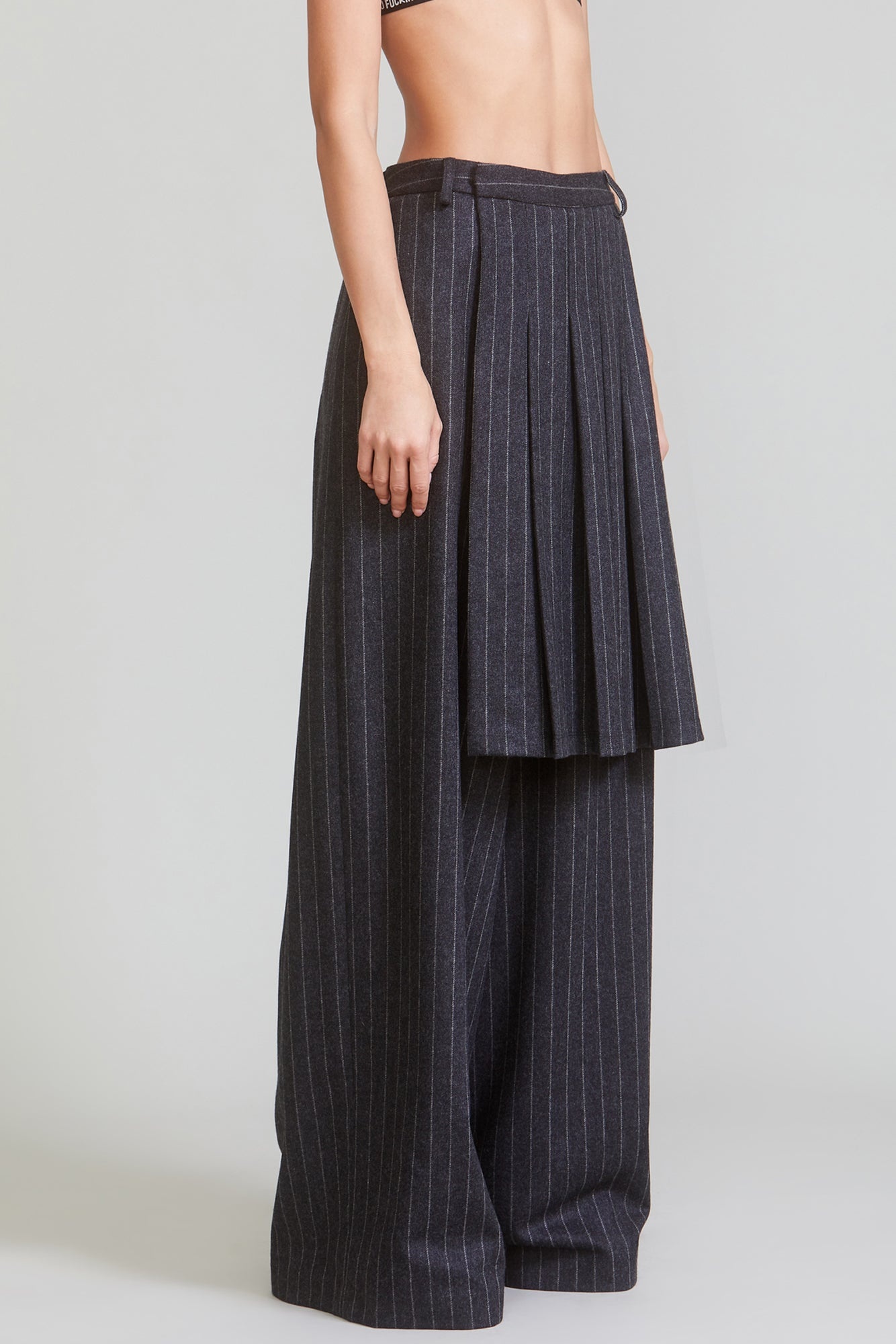 KILTED TROUSER - GREY PINSTRIPE - 4
