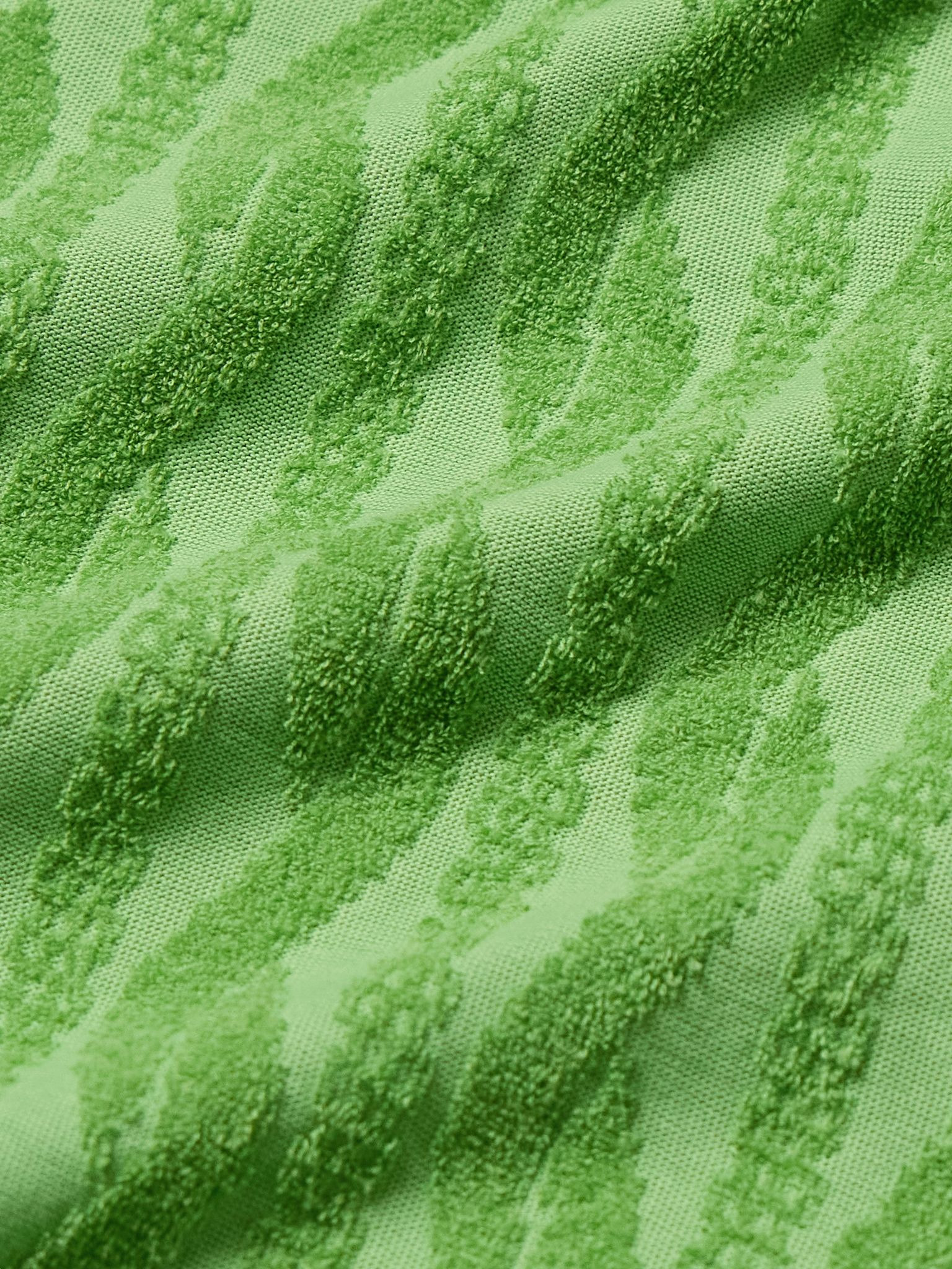Roberto Cotton, Lyocell and Linen-Blend Terry-Jacquard Shirt Green - 4