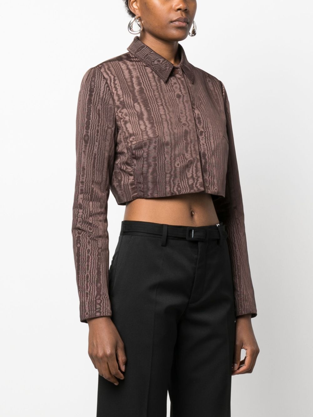 Regenerated moire cropped jacket - 3