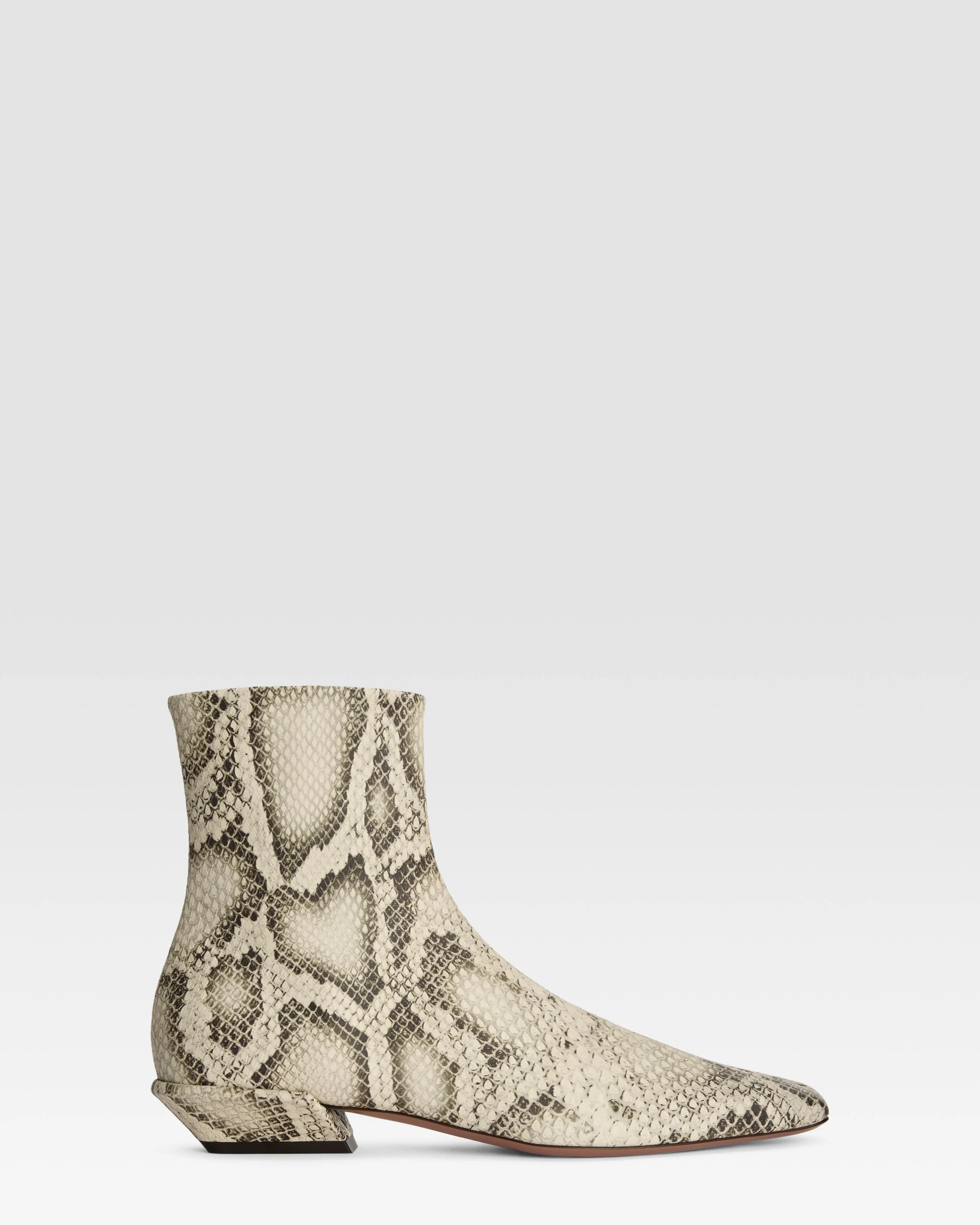 Python-print leather ankle boot - 1