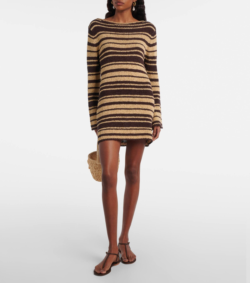 FAITHFULL Micah striped cotton-blend minidress outlook