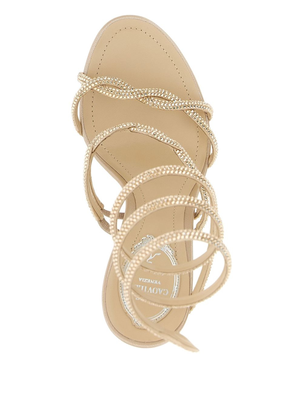 105mm Braid Cleo rhinestone-embellished spiral-wrap sandals - 3