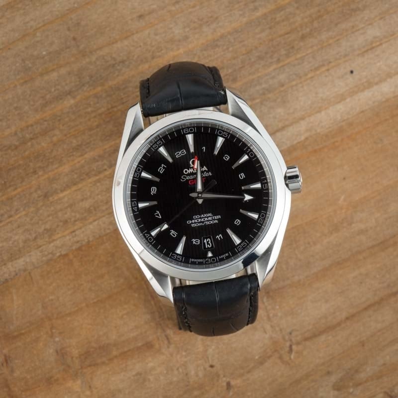 Pre-owned Omega Aqua Terra 150M 43MM Steel on Leather Strap - 6