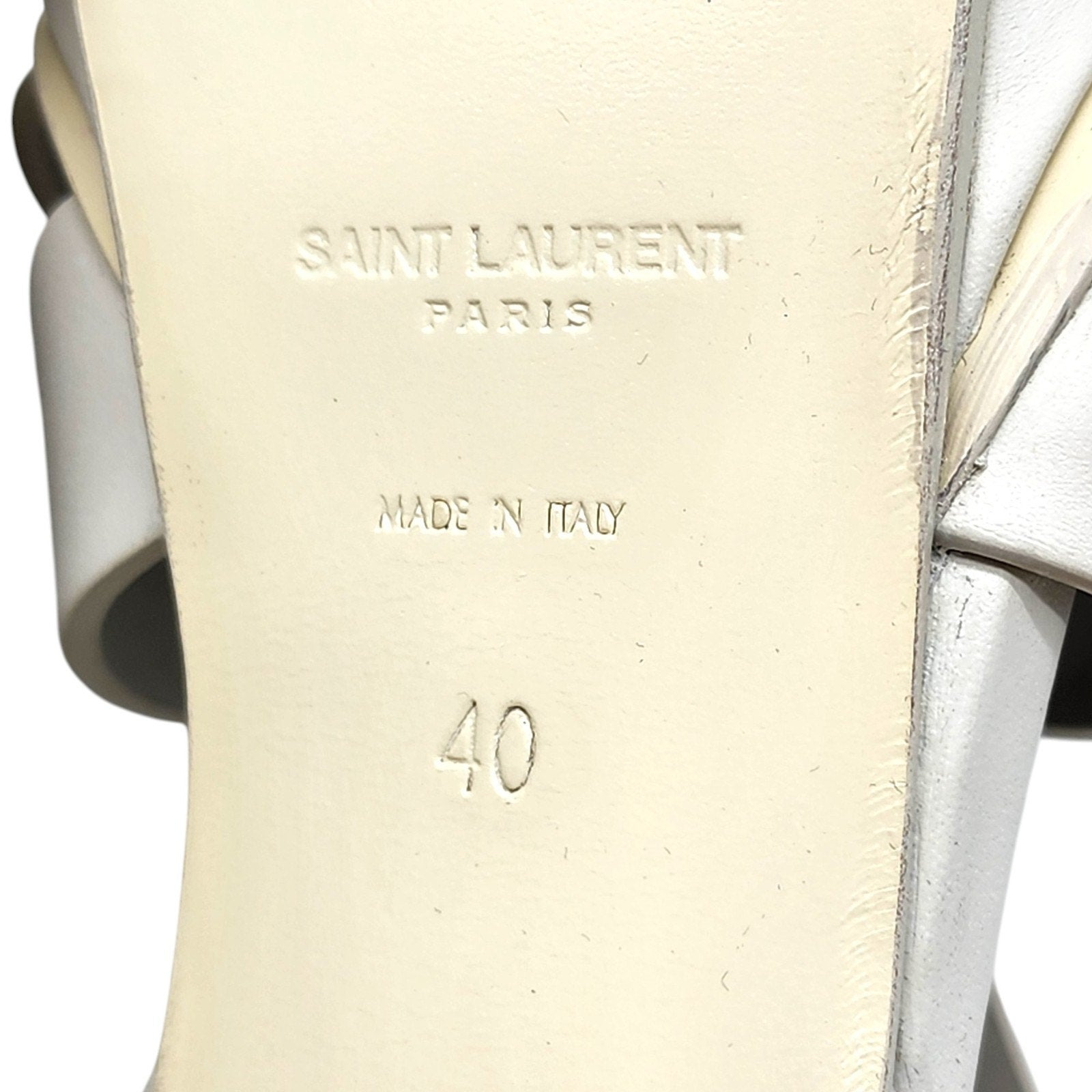 Saint Laurent Tribute Platform Leather Sandals Pumps White - 16