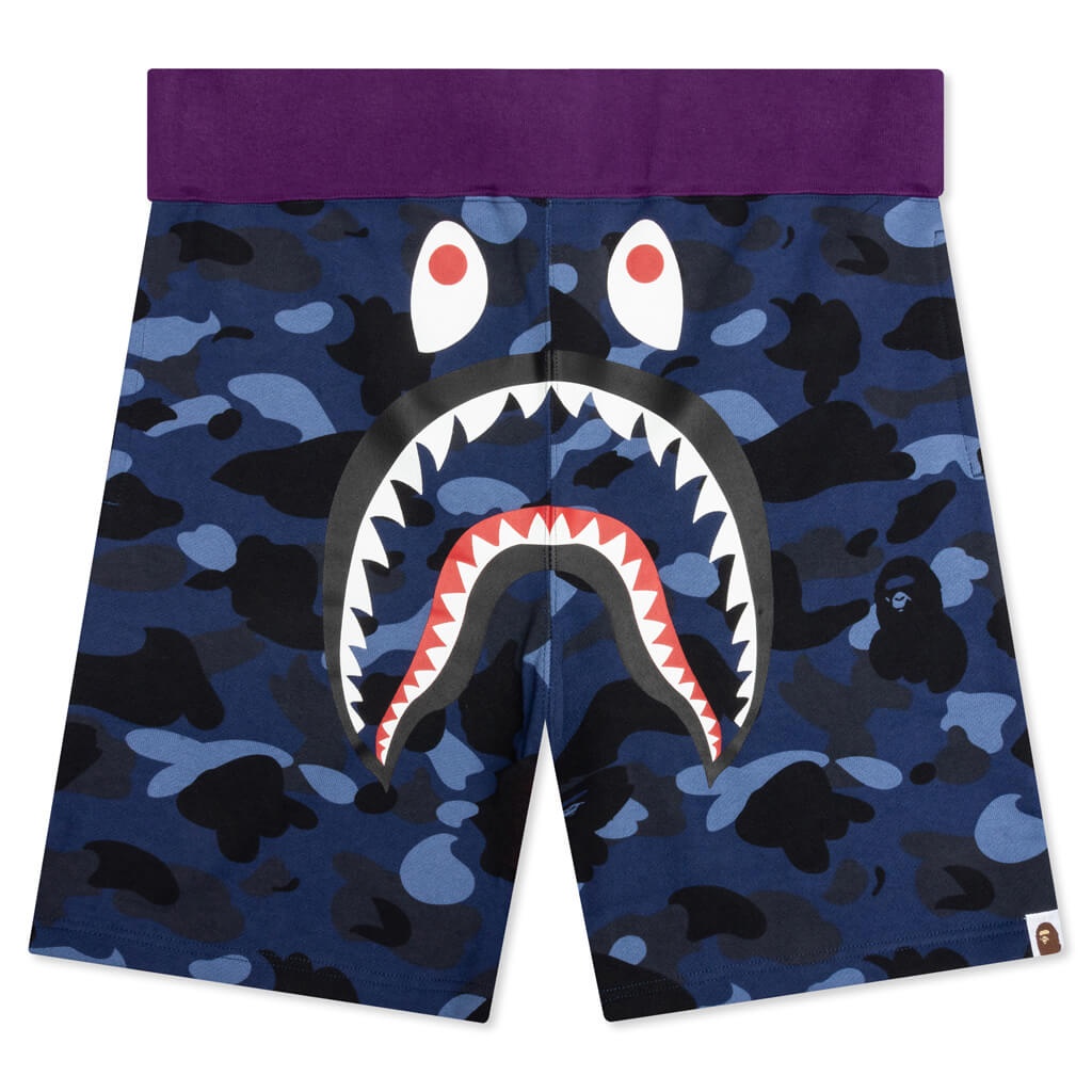 CRAZY CAMO SHARK SWEAT SHORTS - NAVY - 1